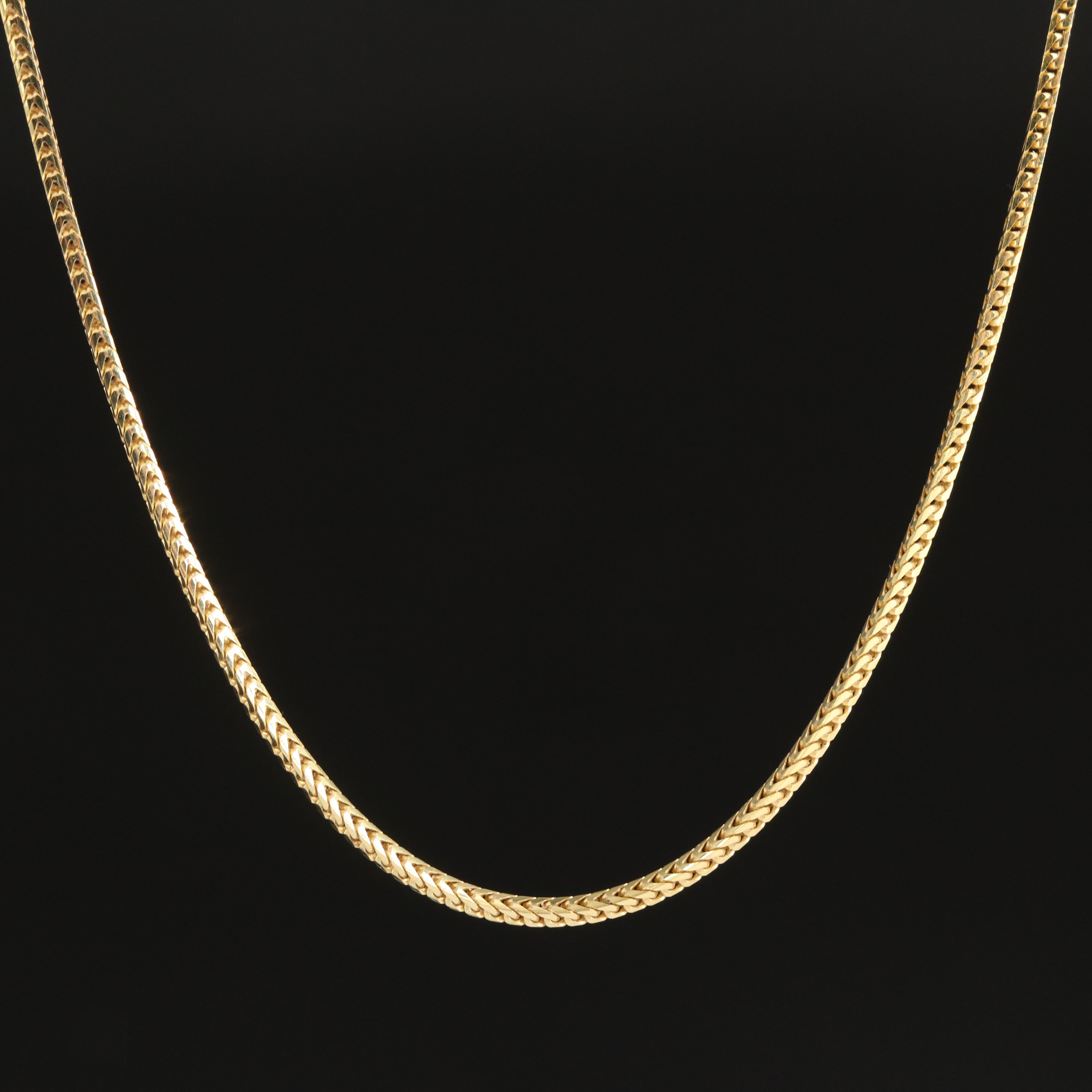 14K Square Snake Chain Necklace