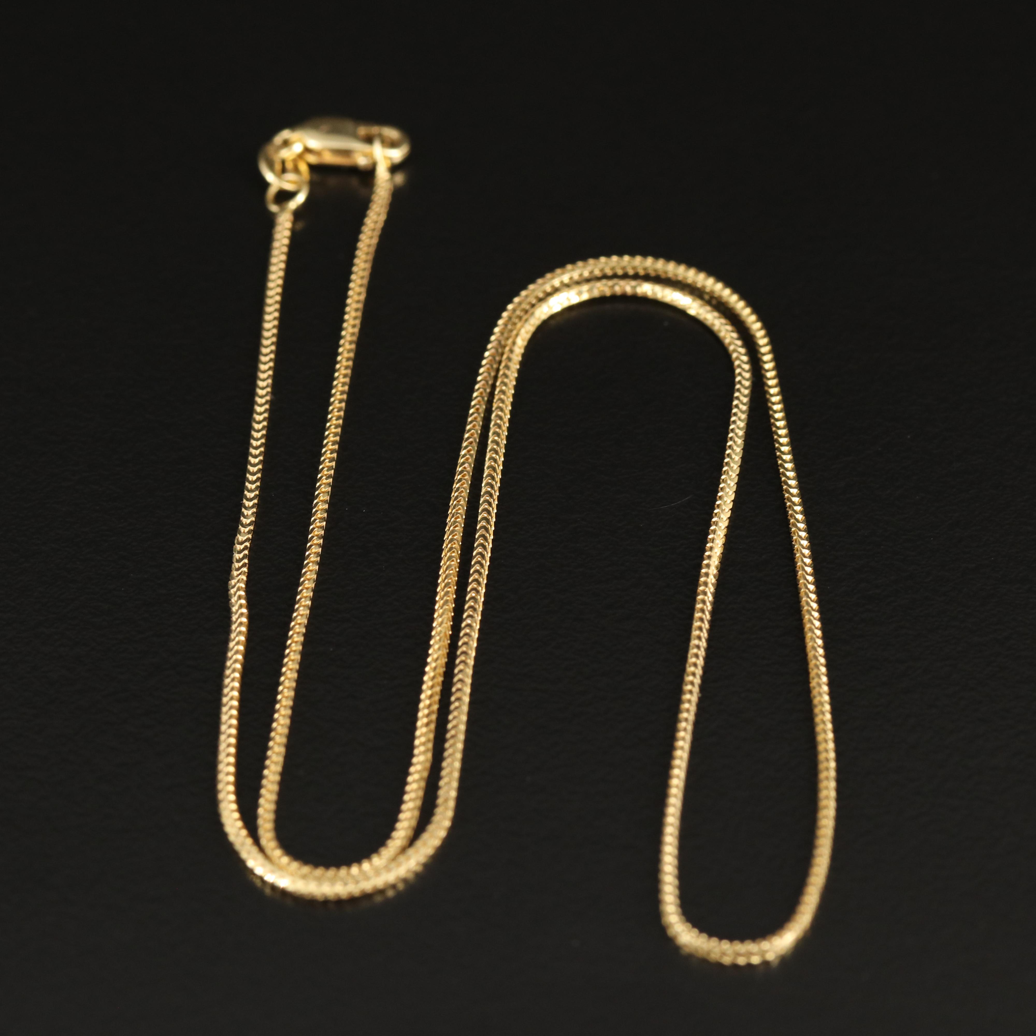 14K Square Snake Chain Necklace