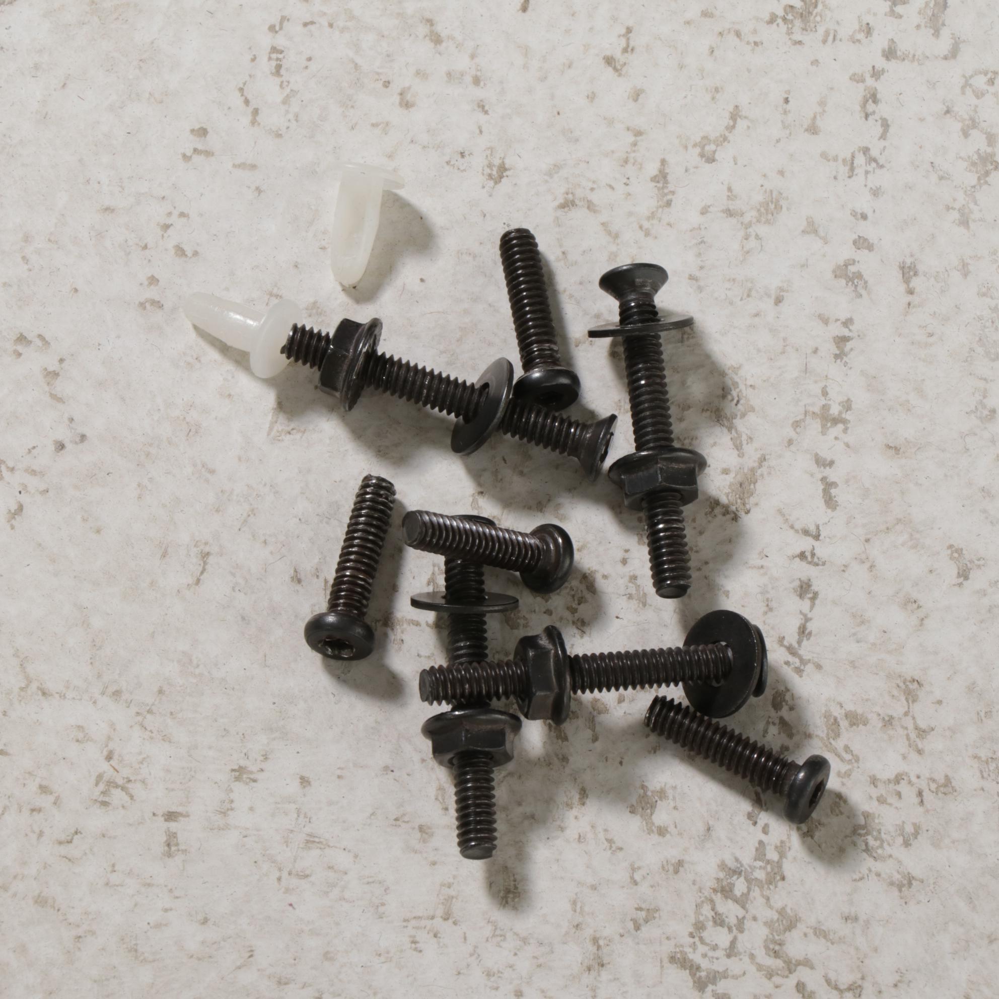 Black Tubular Metal Full Size Headboard and Foot Board