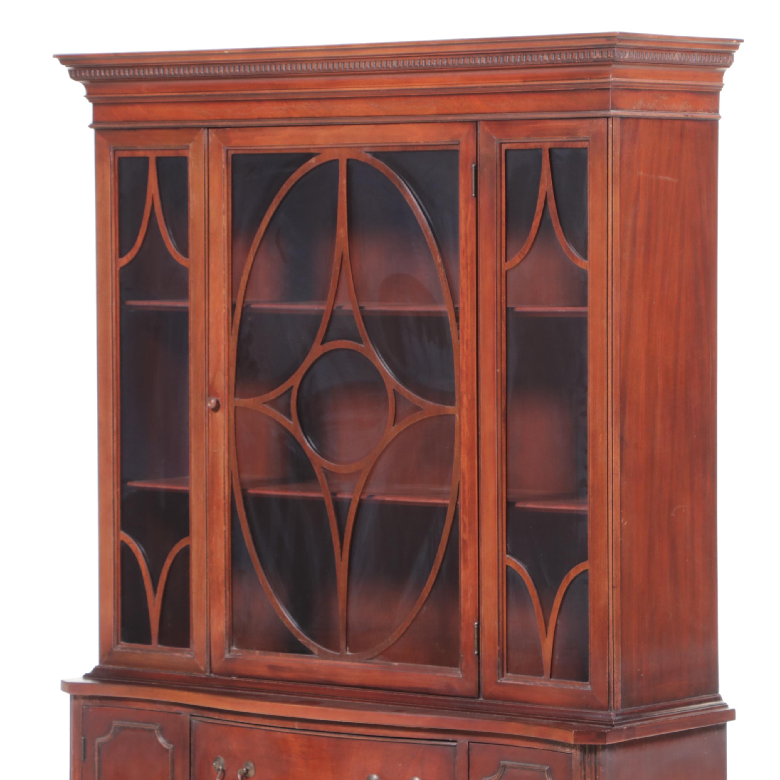 Federal Style Mahogany Serpentine-Front China Cabinet
