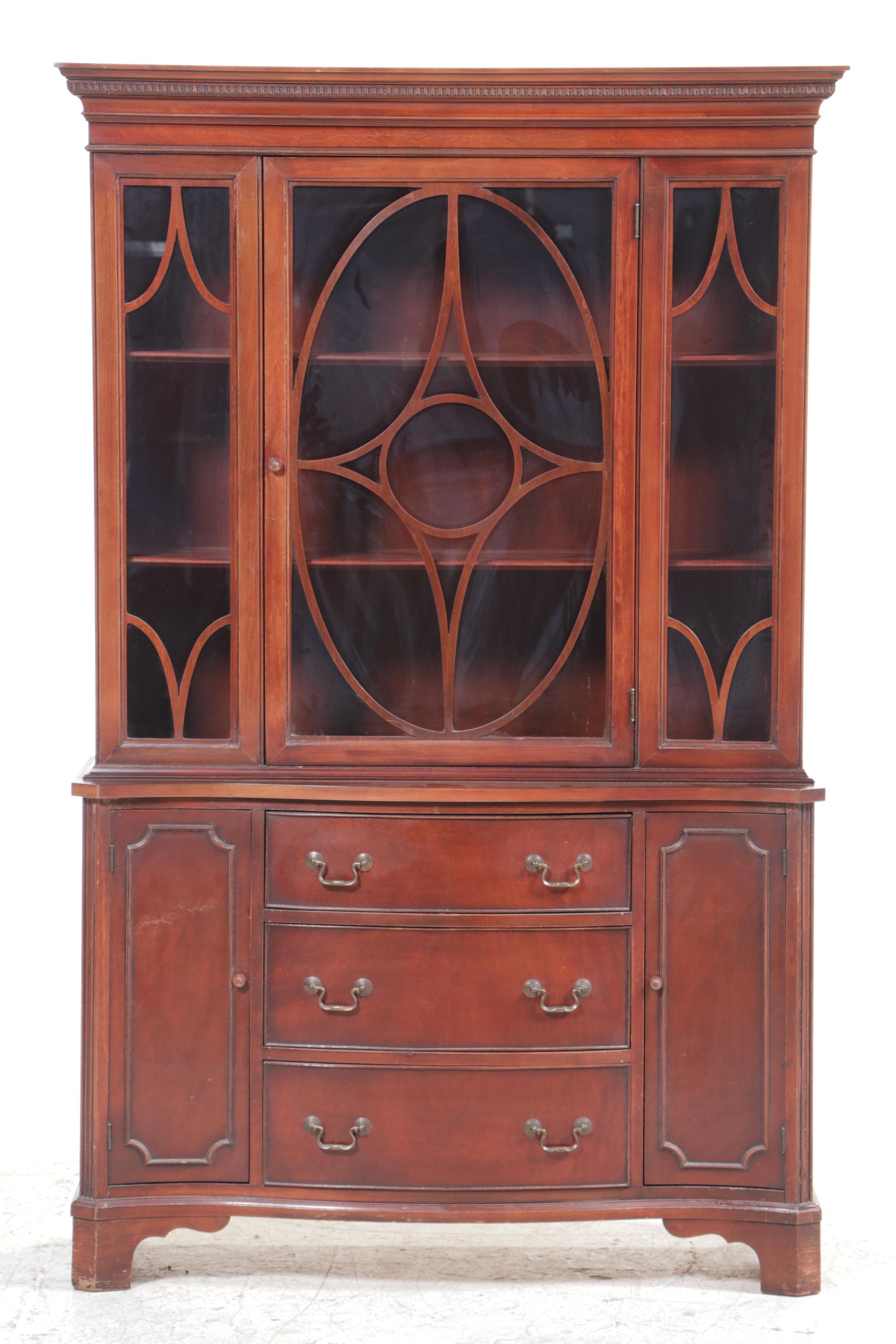 Federal Style Mahogany Serpentine-Front China Cabinet