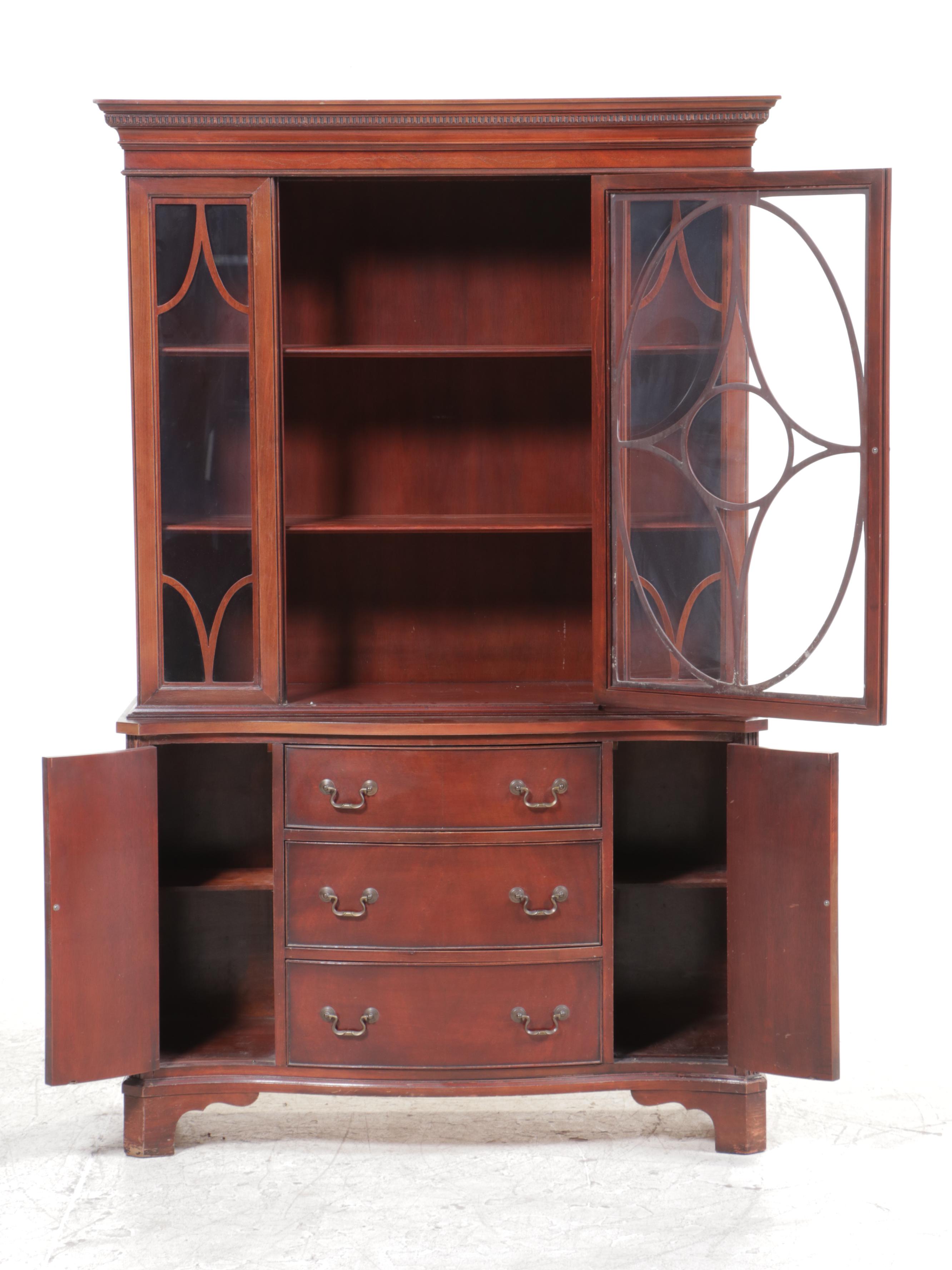 Federal Style Mahogany Serpentine-Front China Cabinet