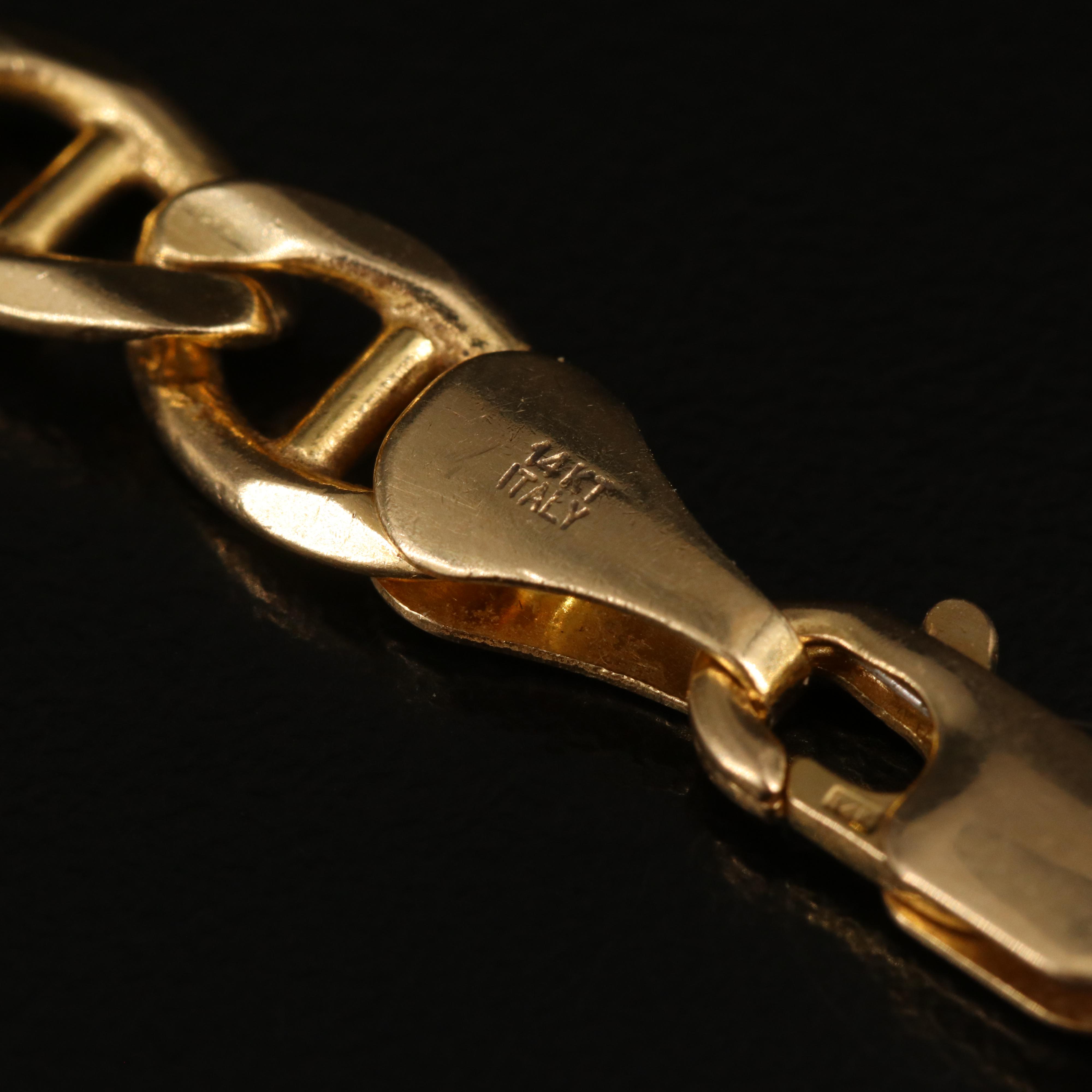 Italian 14K Mariner Figaro Chain Necklace