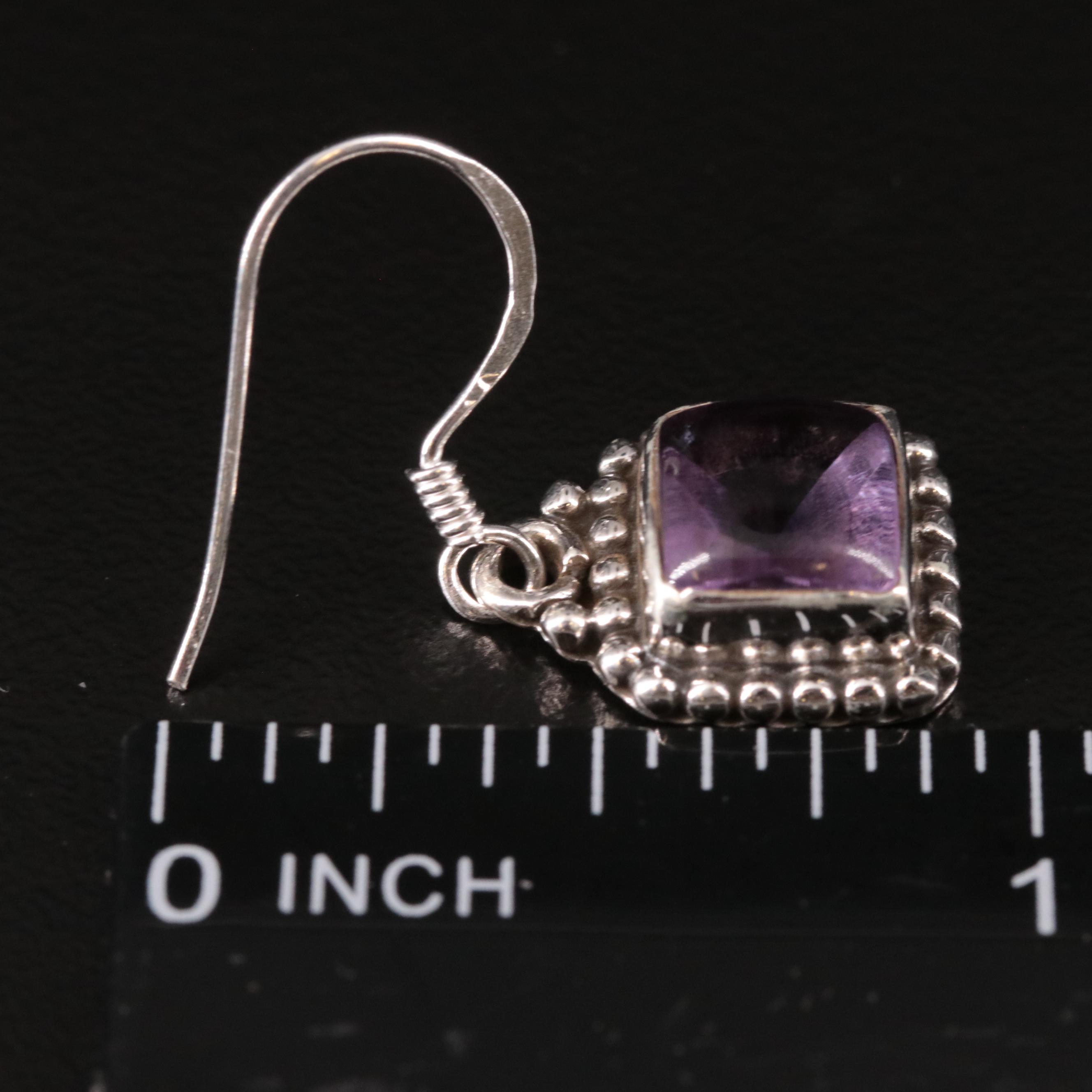 Sterling Amethyst Dangle Earrings