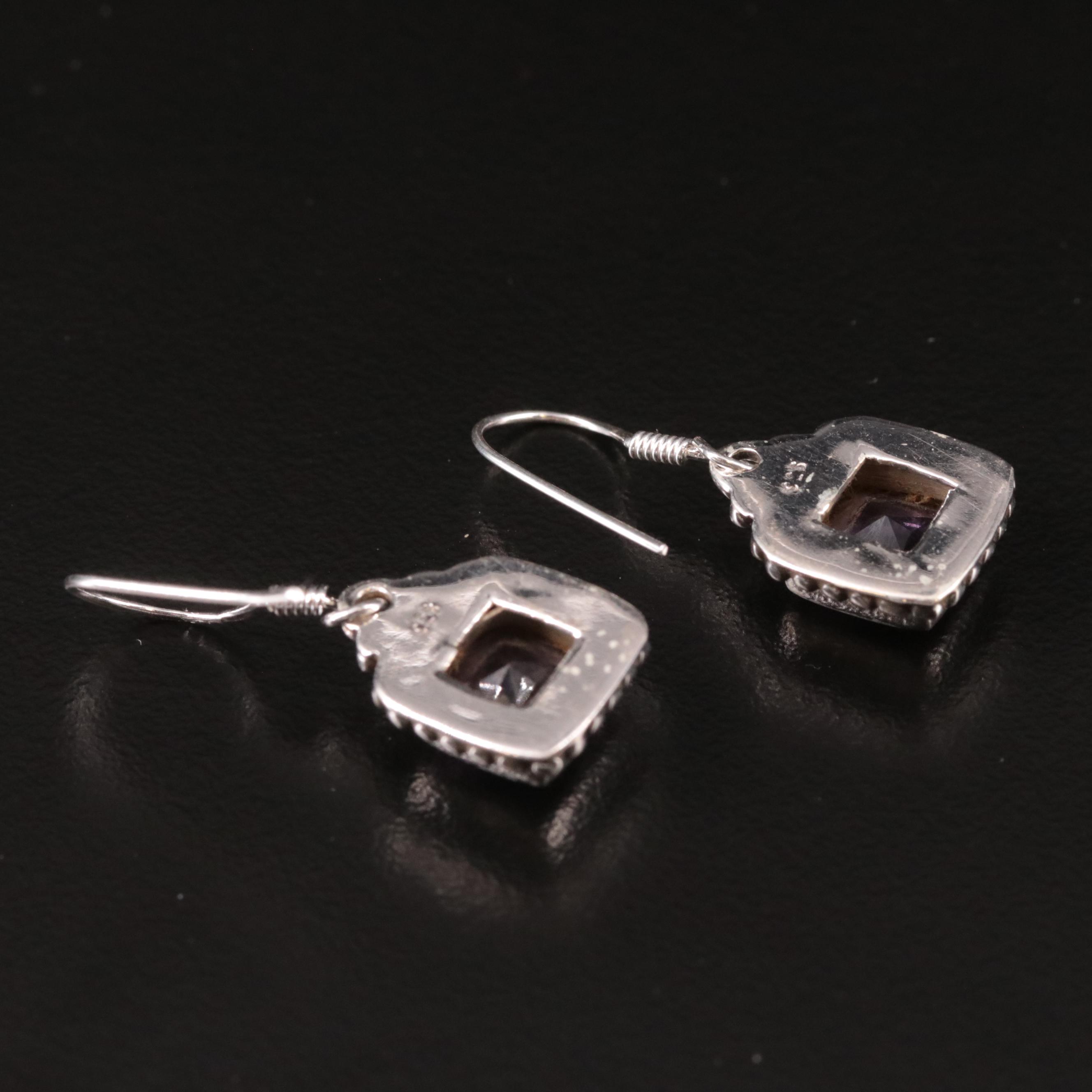 Sterling Amethyst Dangle Earrings
