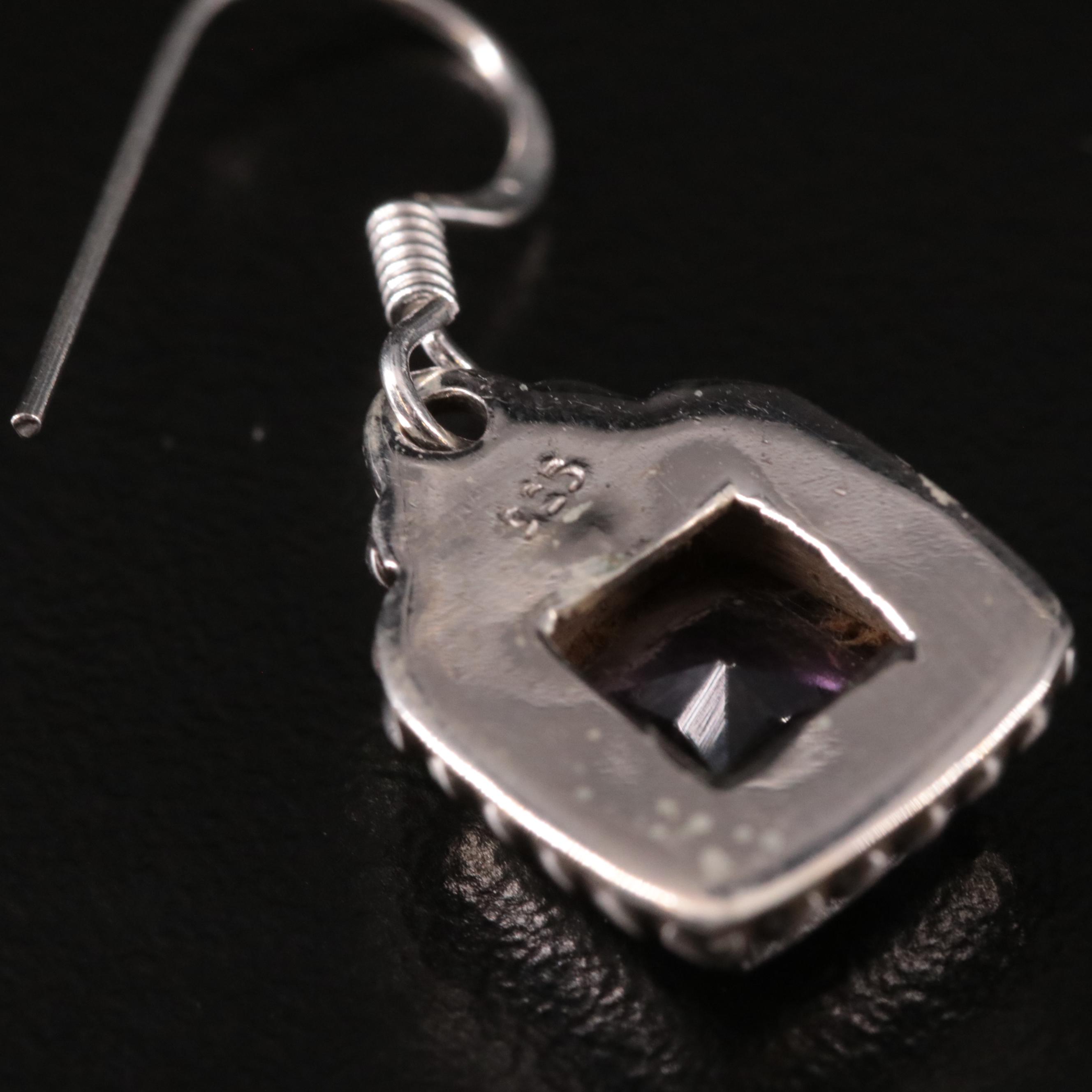 Sterling Amethyst Dangle Earrings