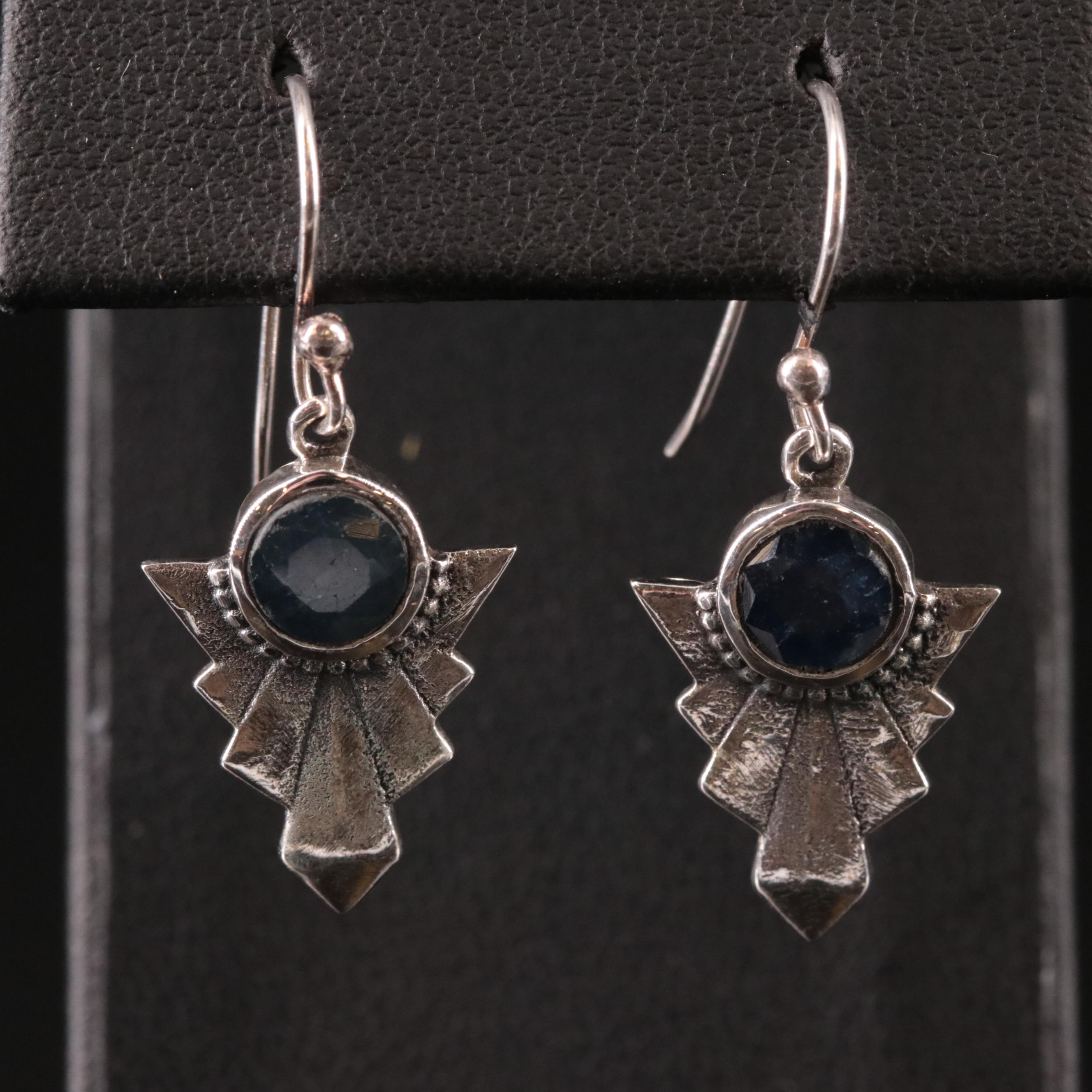 Sterling Filled Corundum Dangle Earrings