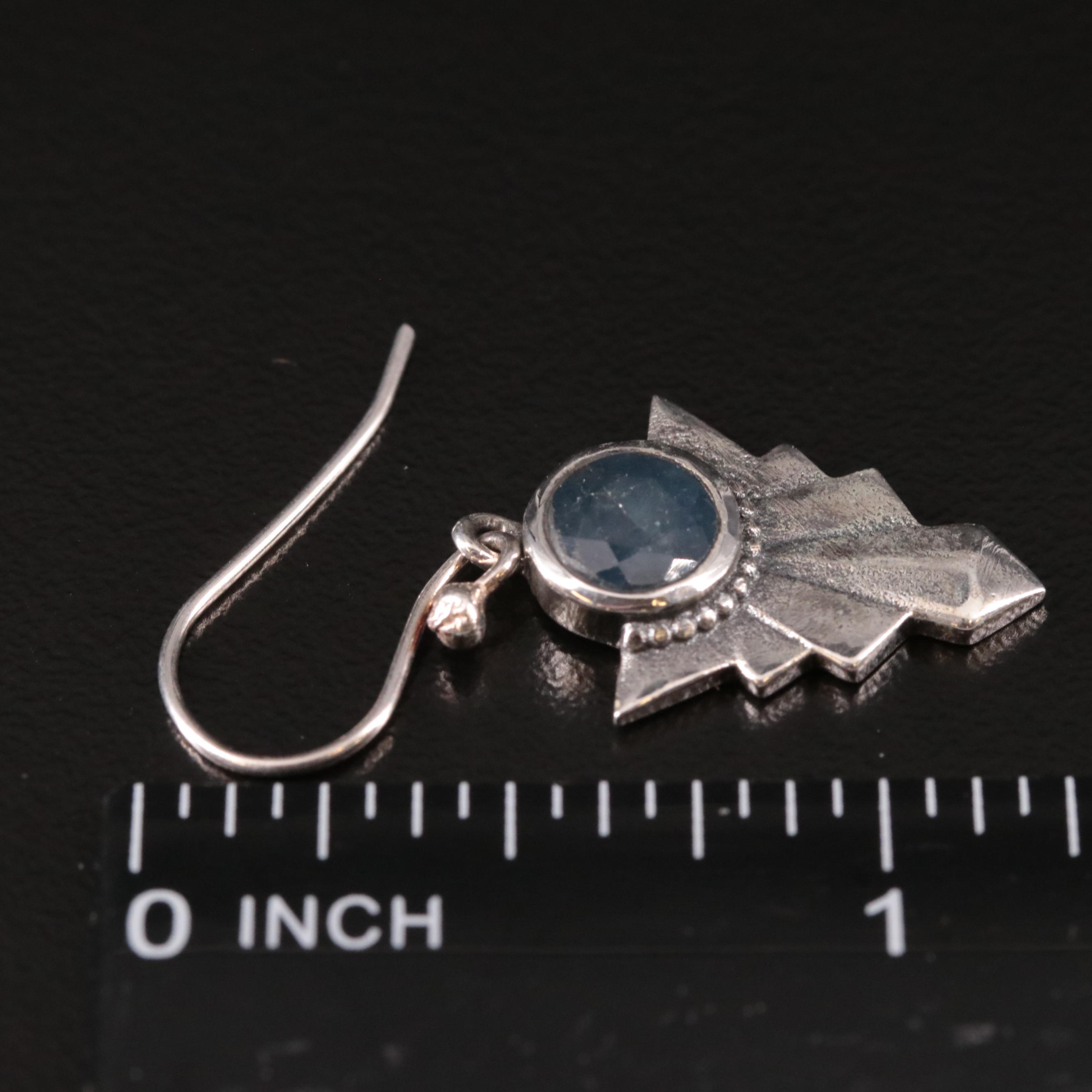 Sterling Filled Corundum Dangle Earrings