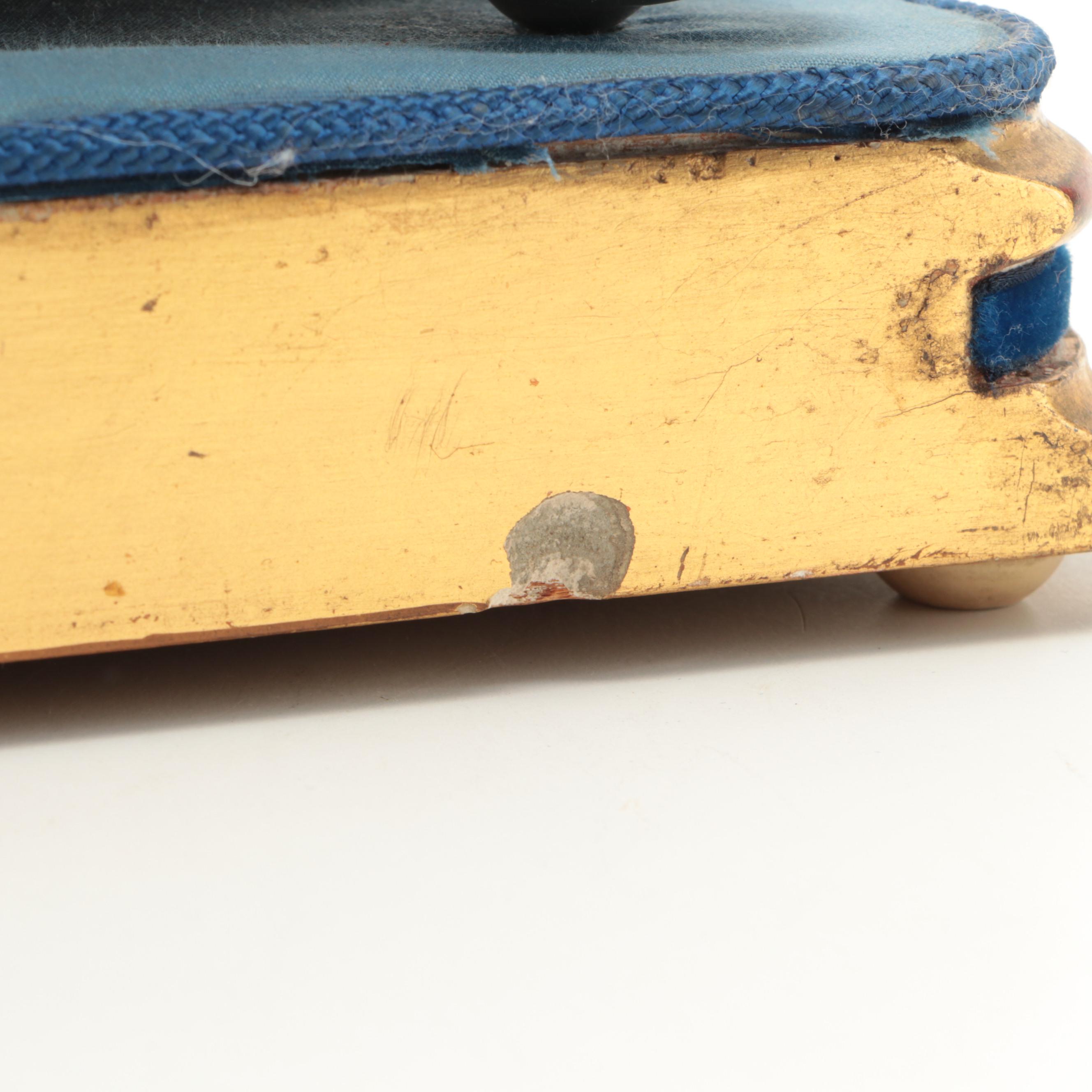 Victorian Aesthetic-Movement Gilt Metal Mantel Clock with Garniture