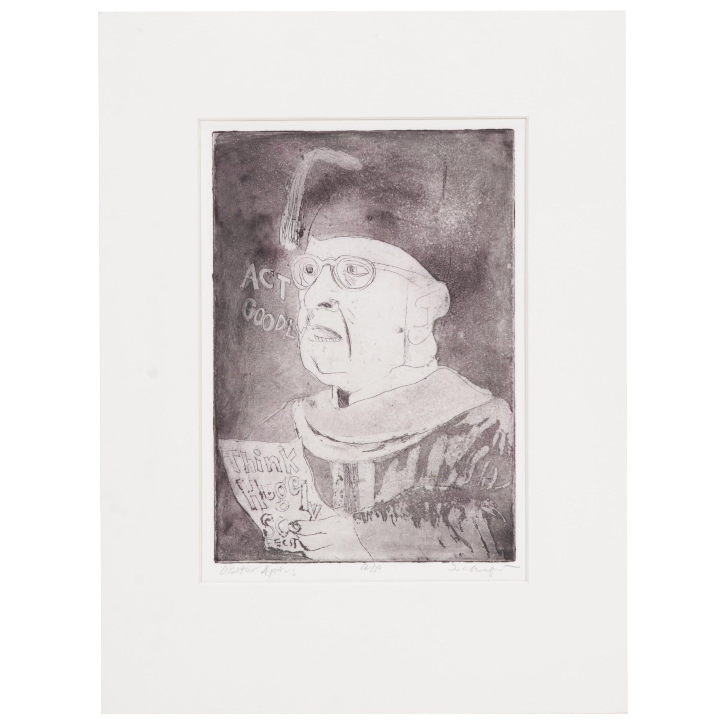 Sidney Chafetz Etching With Aquatint "Orator Aptus," 1963