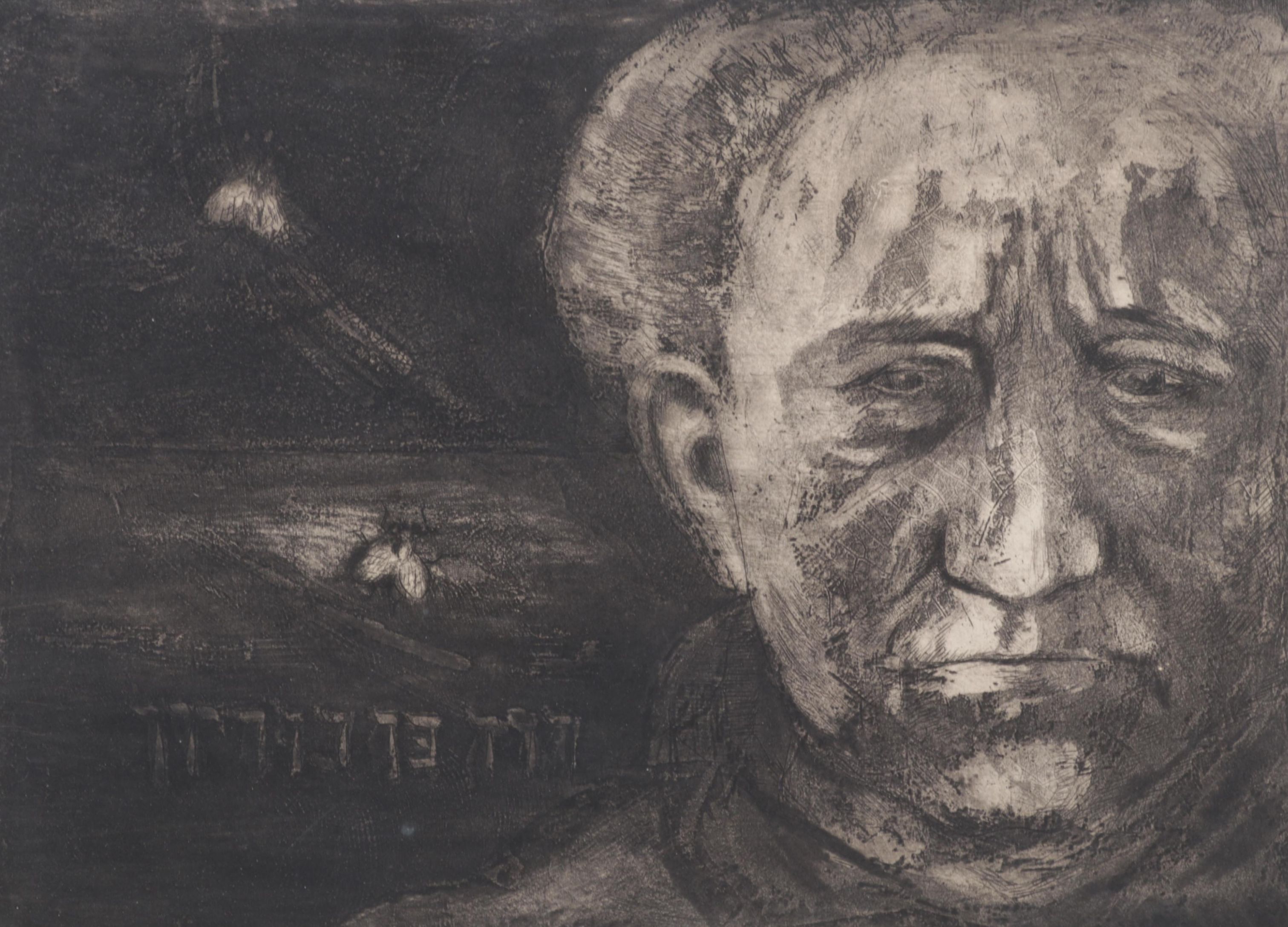 Sidney Chafetz Etching With Aquatint "Ben Gurion," 1957