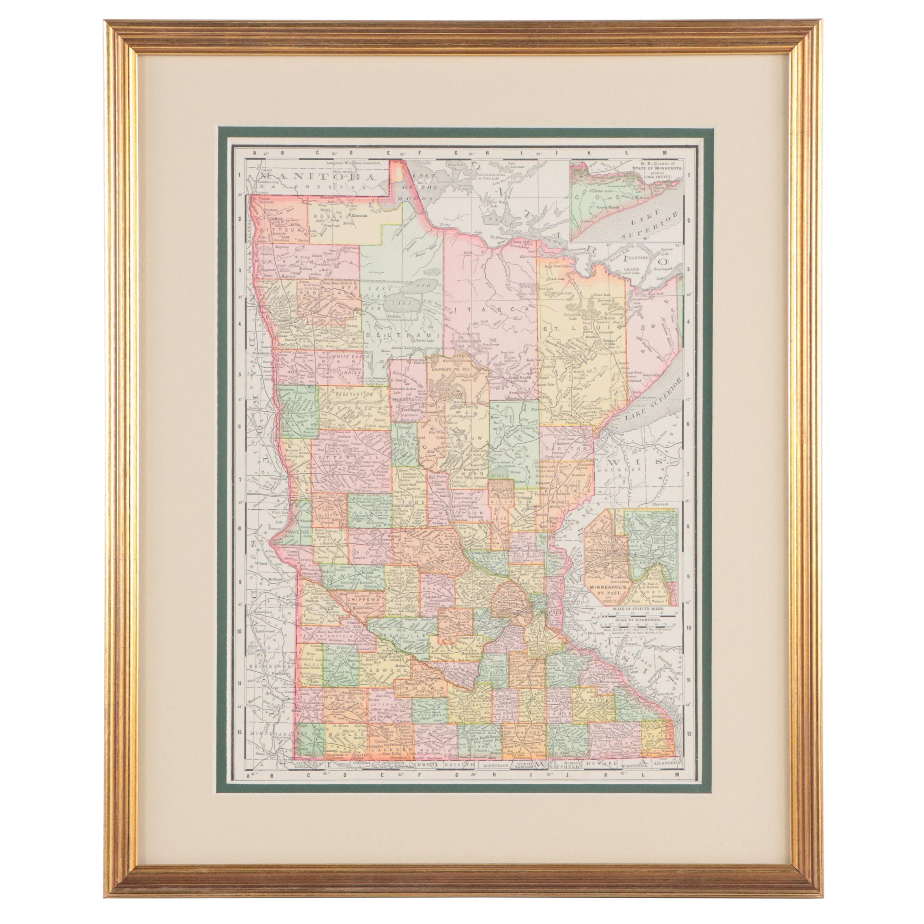 Rand, McNally & Co. Map of Minnesota, Circa 1895