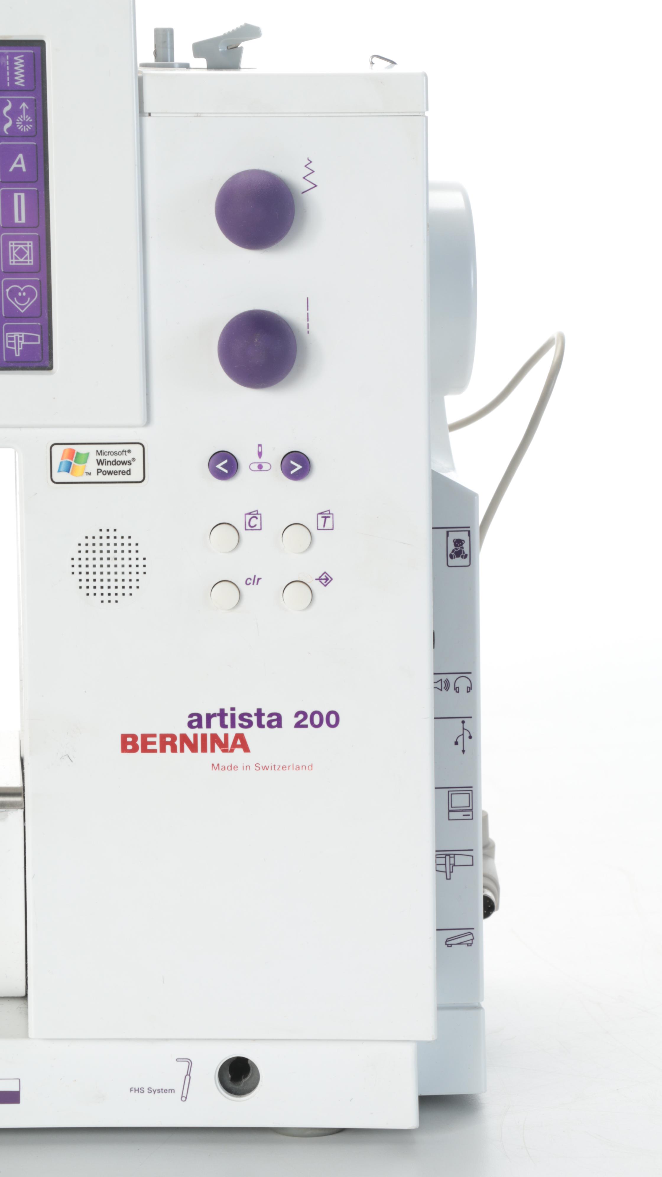 Bernina Artista 200 Sewing and Embroidery Machine With Manual and Accessories