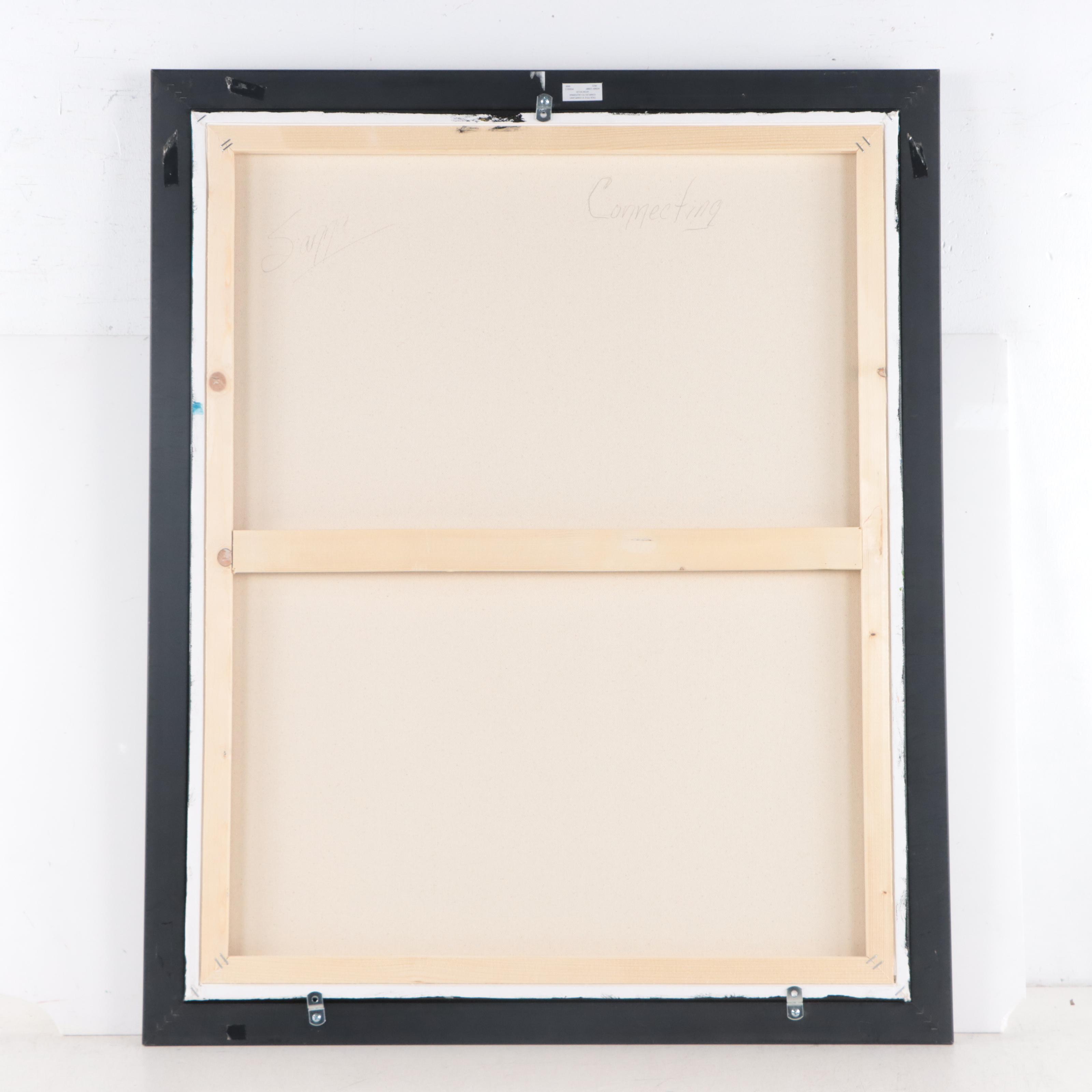 Sanna Acrylic Painting "Connecting," 21st Century