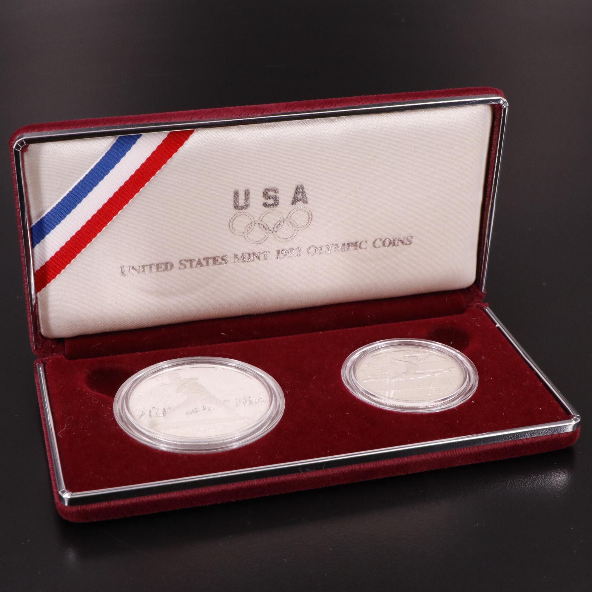 Four Different Modern Commemorative Proof One and Two Coin Sets