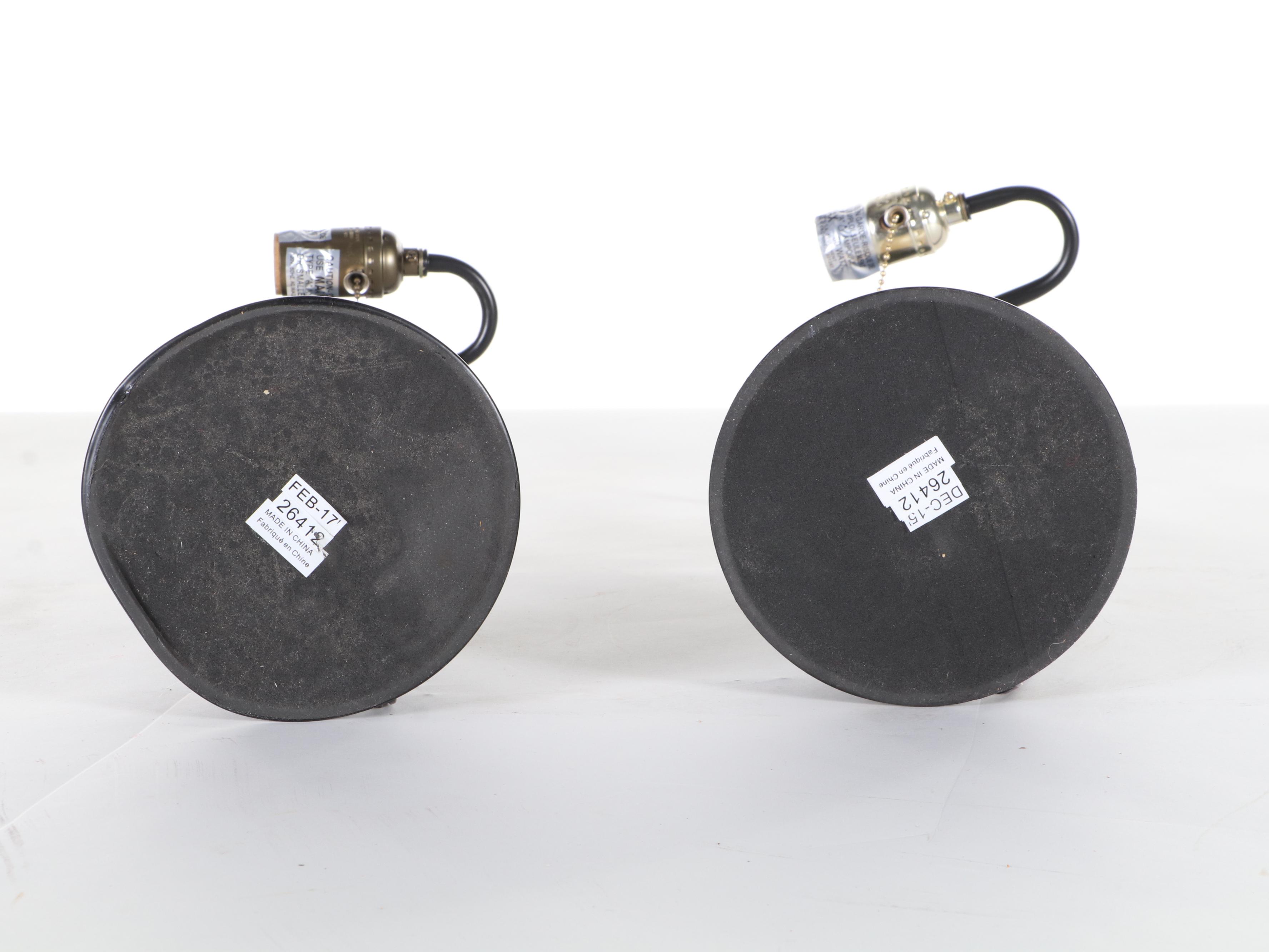 Pair of Oil Rubbed Bronze Metal Lamps, Contemporary