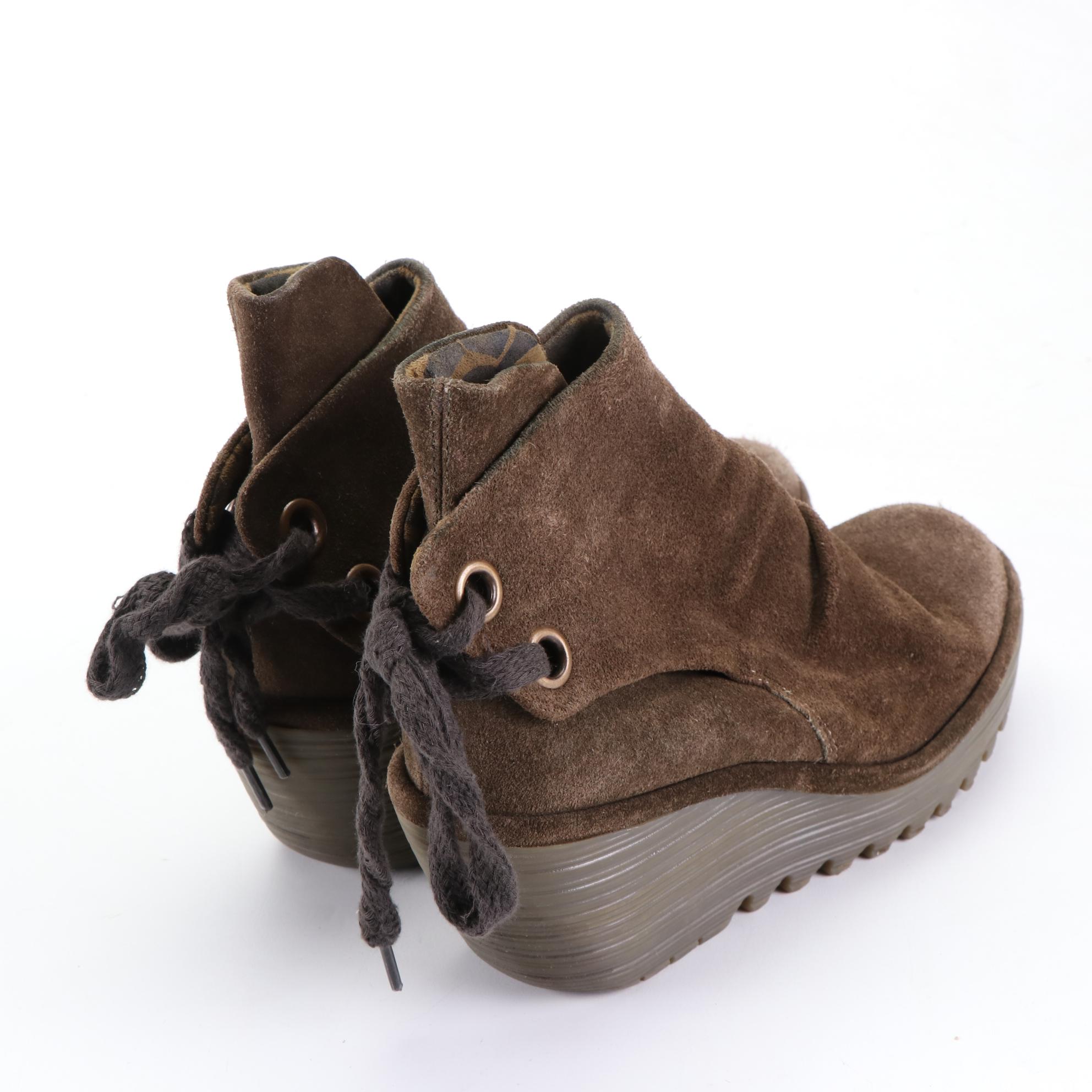 Tory Burch Open Toe Wedges, Adidas Green Equipment Slip-Ons, & London Fly Boots