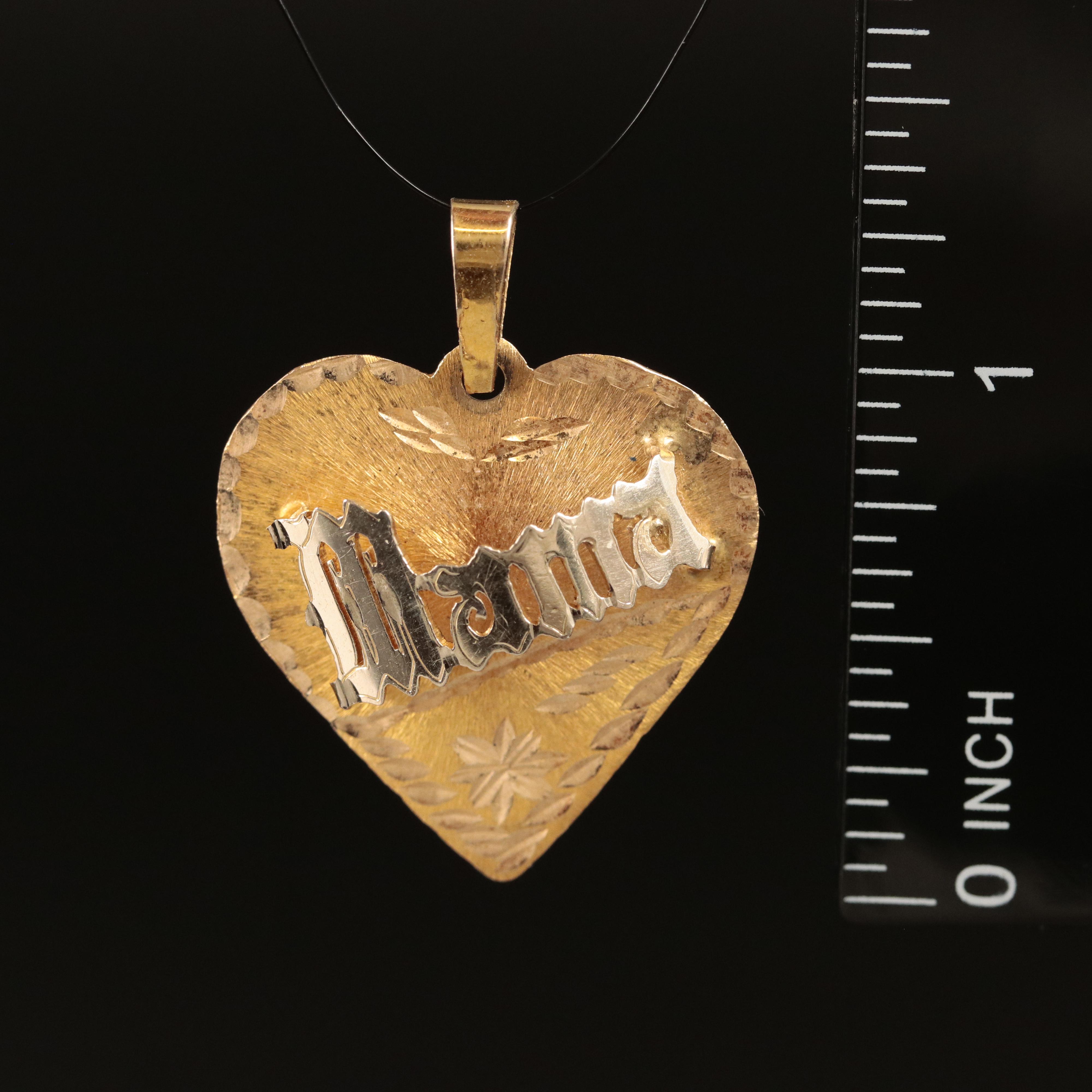 14K Mama Heart Pendant