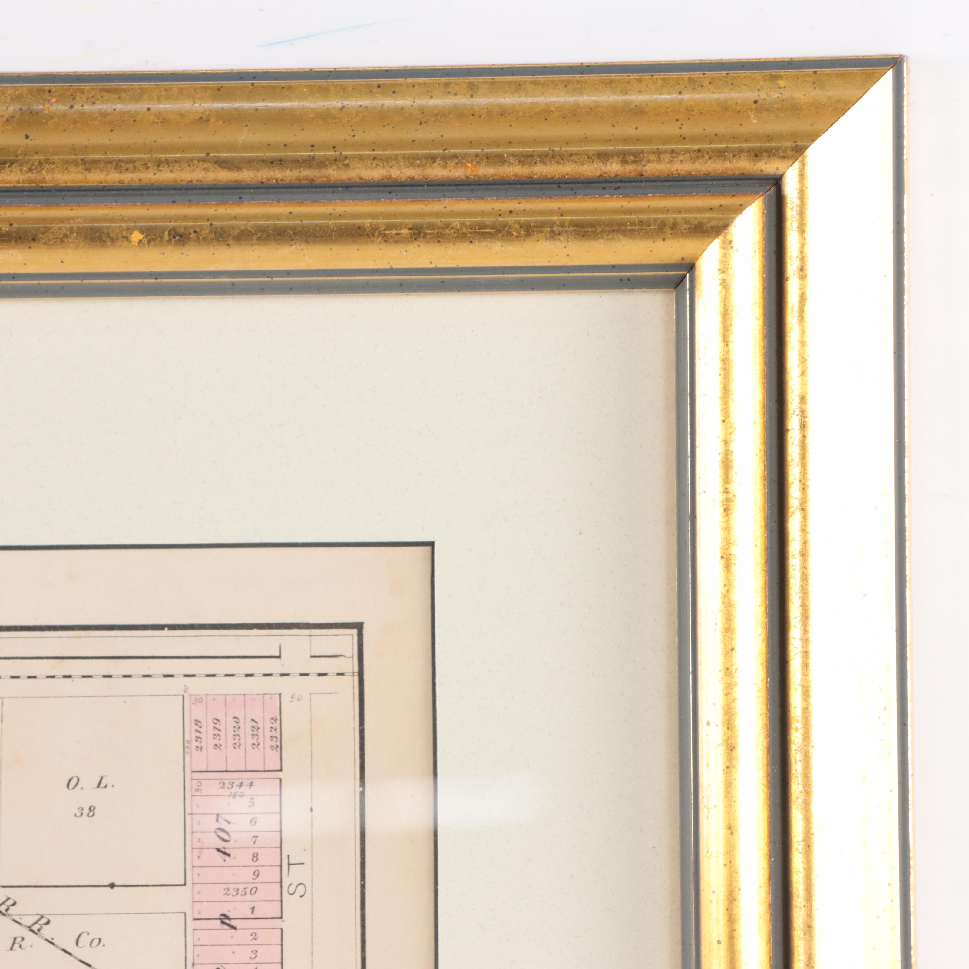 L.H. Everts Hand-Colored Lithograph Map of Cleveland "Sixth Ward," Circa 1870