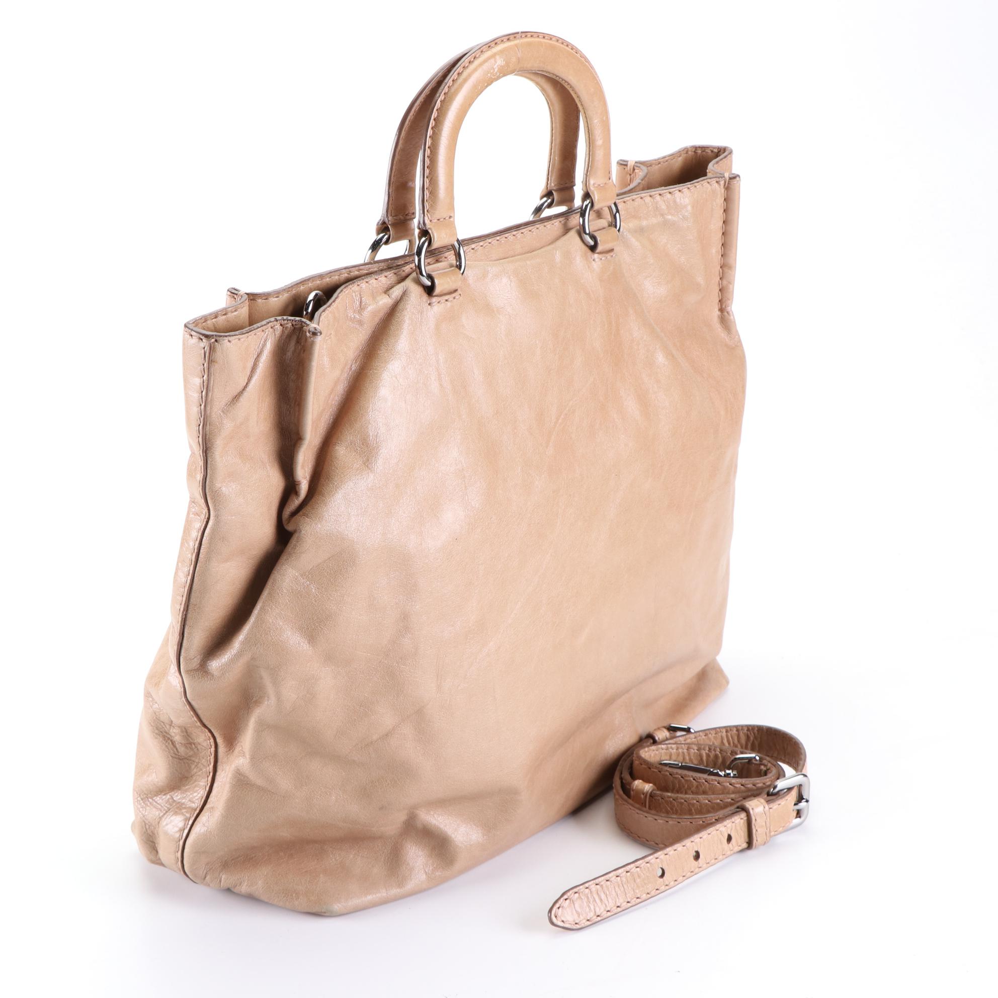 Prada Leather Two-Way Tote