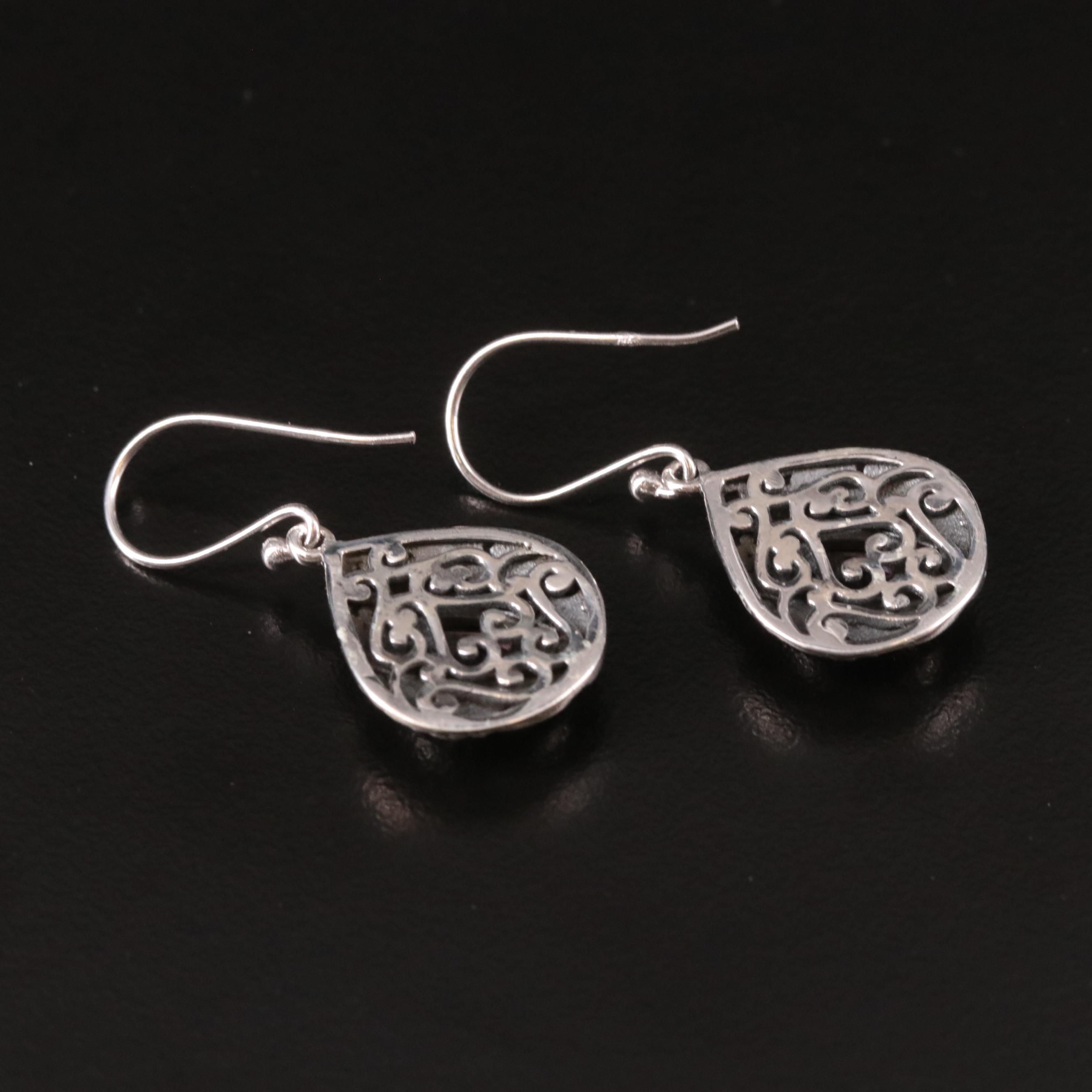 Sterling Amethyst Dangle Earrings