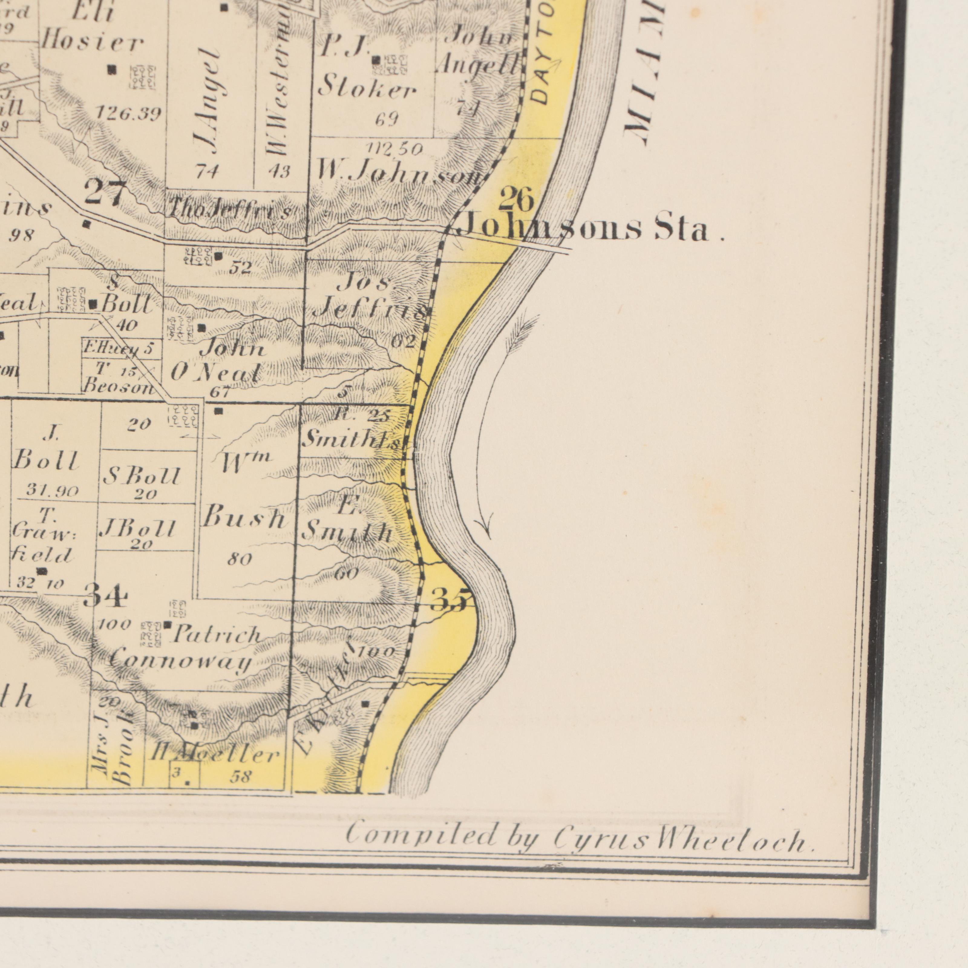L. H. Everts Hand-Colored Lithograph "Map of Butler Township," Circa 1870