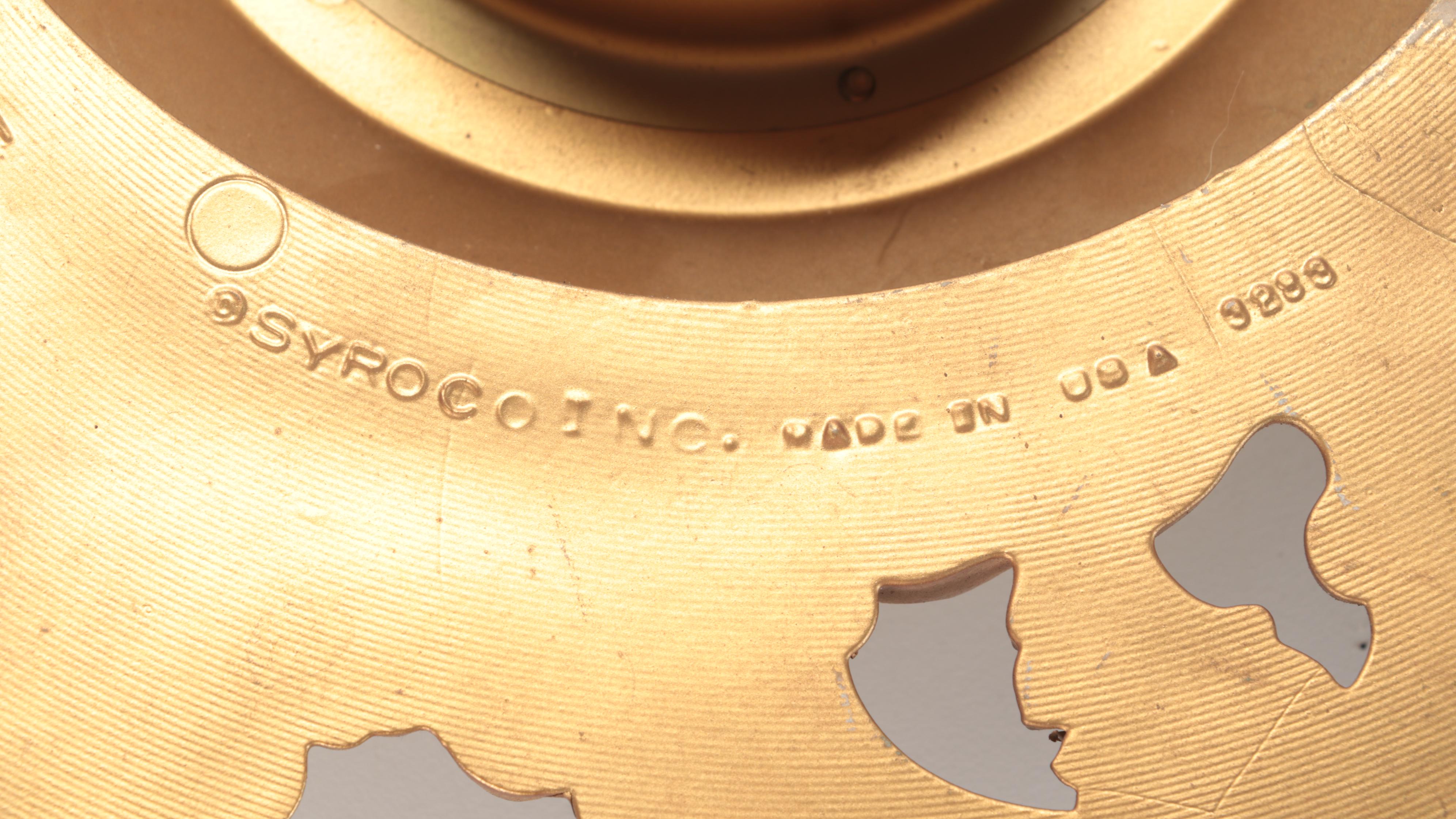 Hollywood Regency Gilt Metal 8-Day Wall Clock, Mid-20th Century