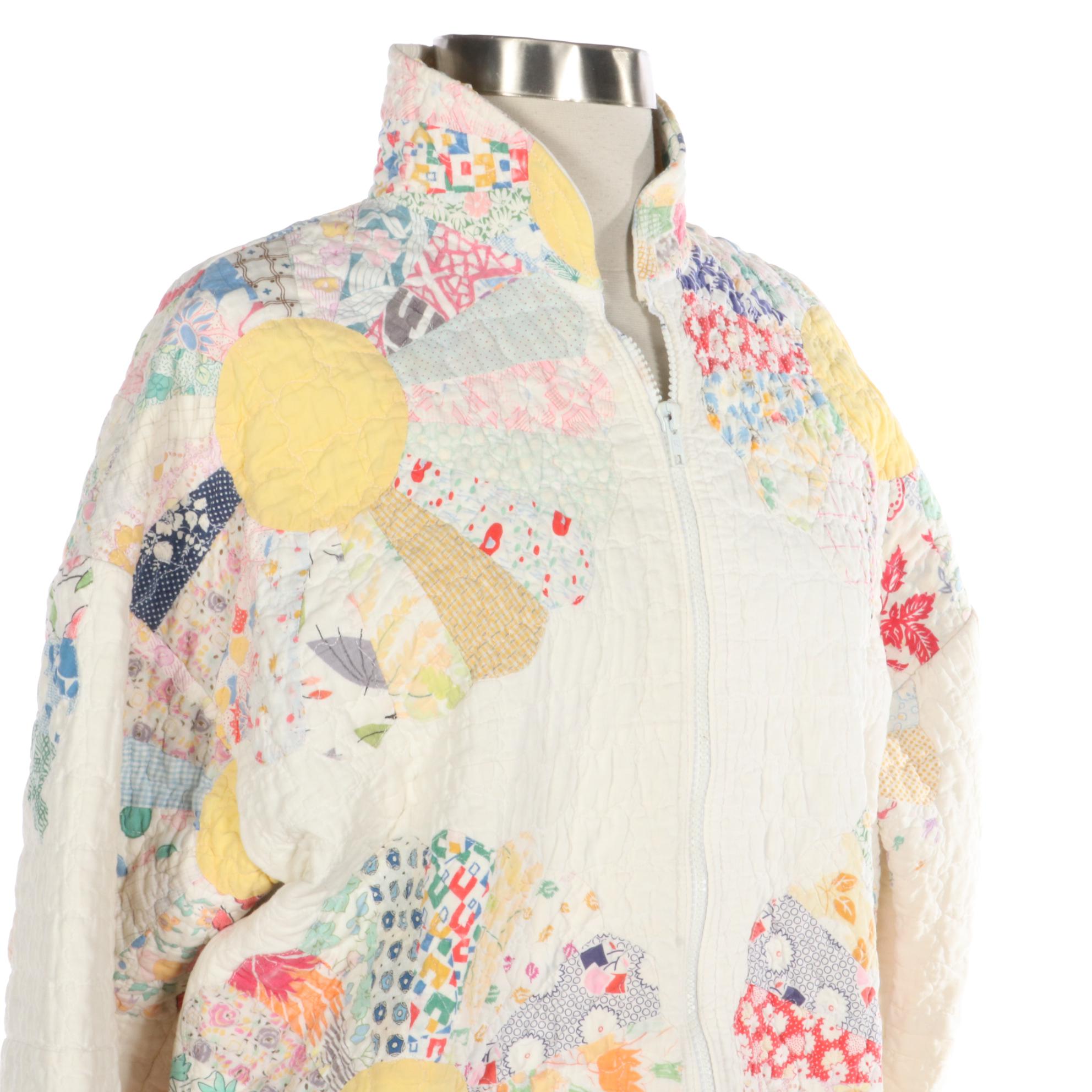 Gloria Beckett Handmade Quilt Zipper-Front Jacket