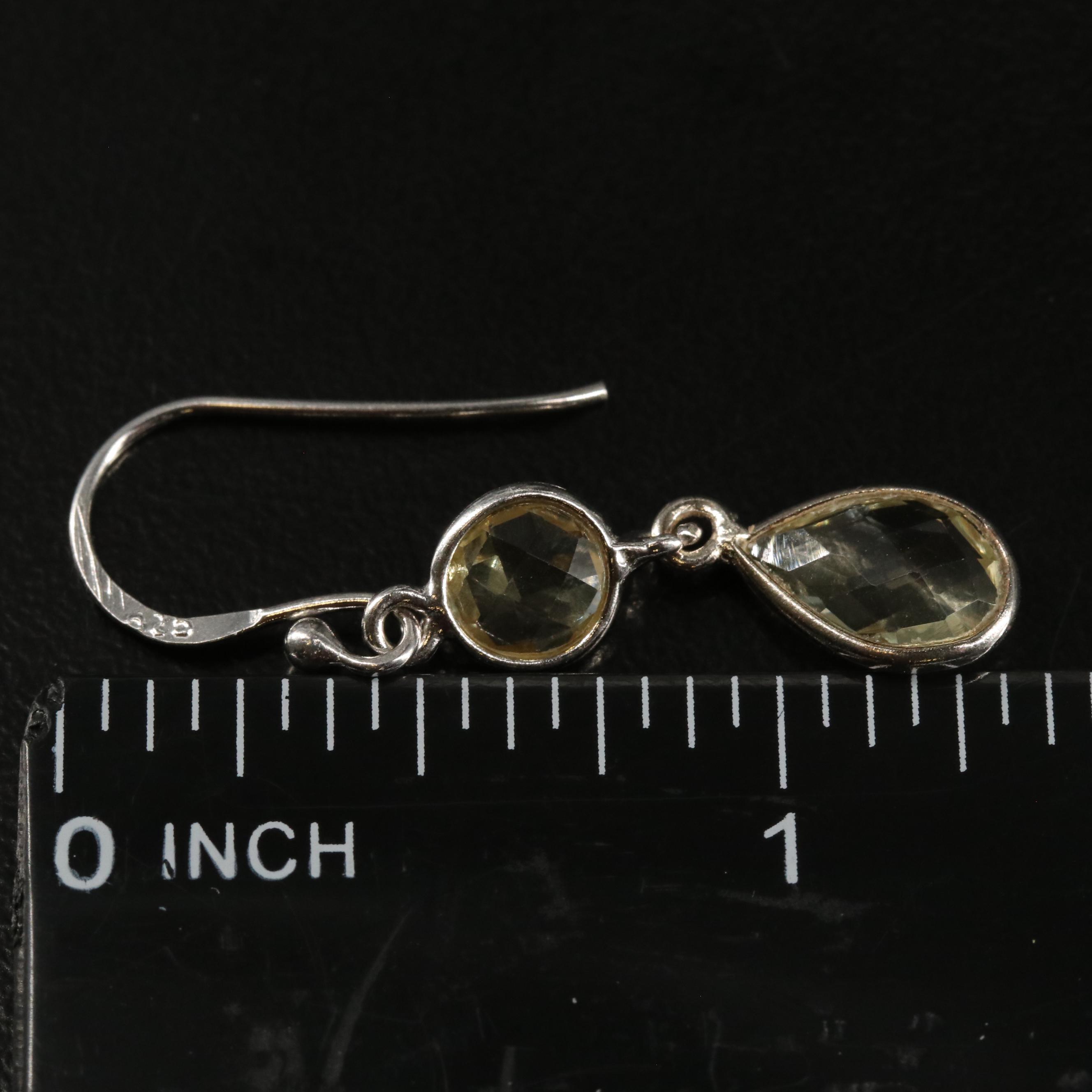 Sterling Citrine Drop Earrings