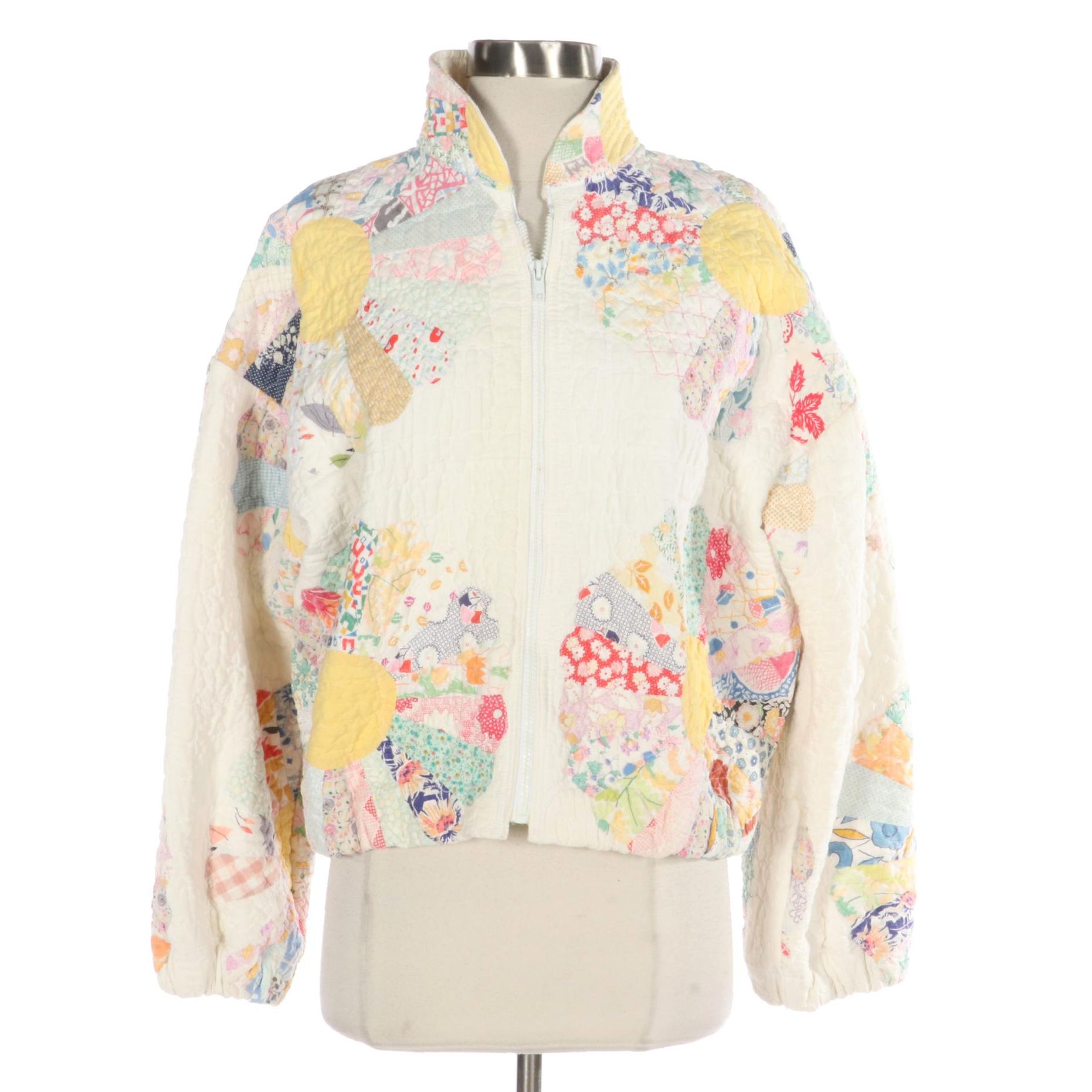 Gloria Beckett Handmade Quilt Zipper-Front Jacket