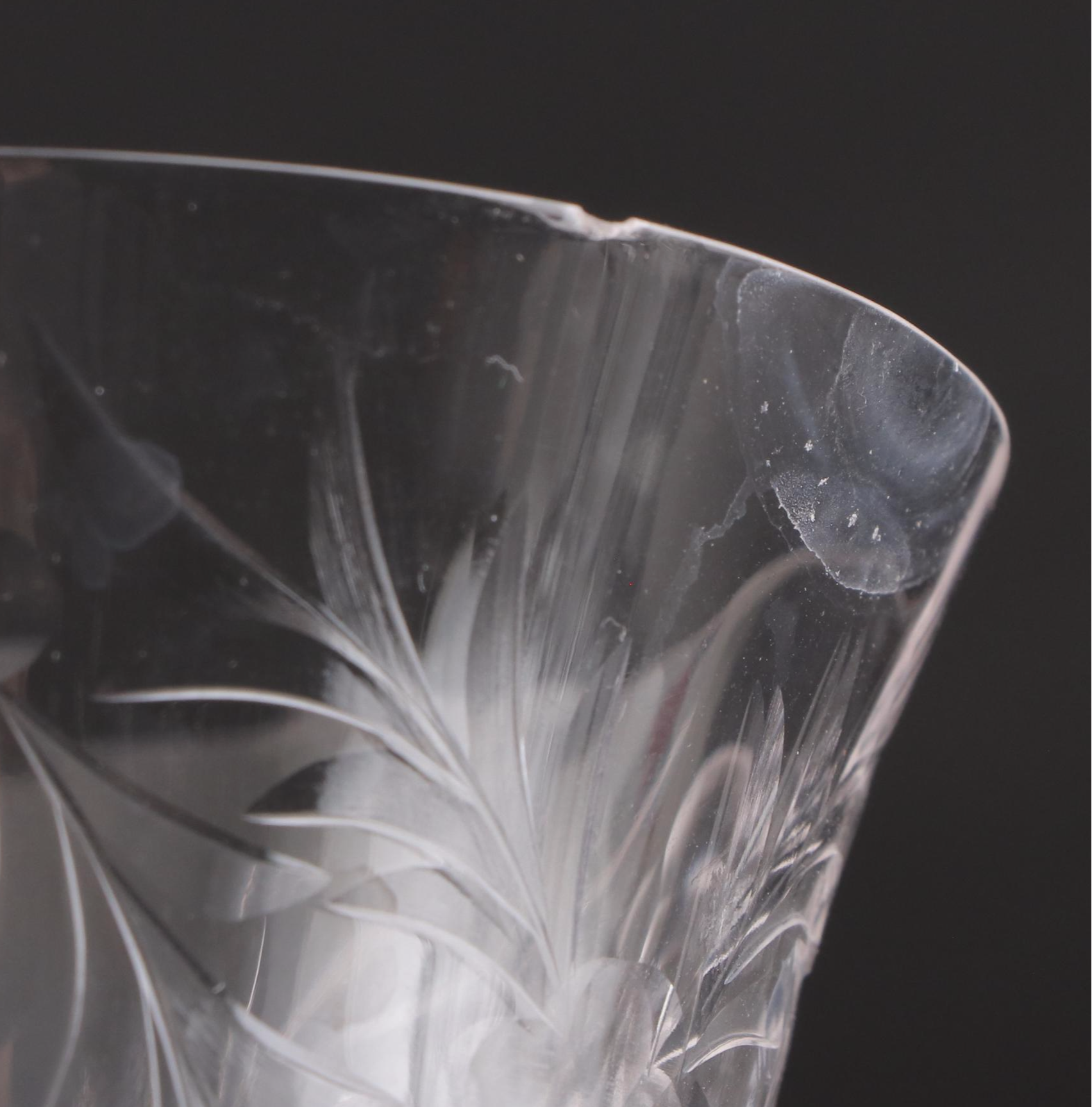 Wheel-Cut Glass Wine and Cordial Glasses, Mid to Late 20th Century