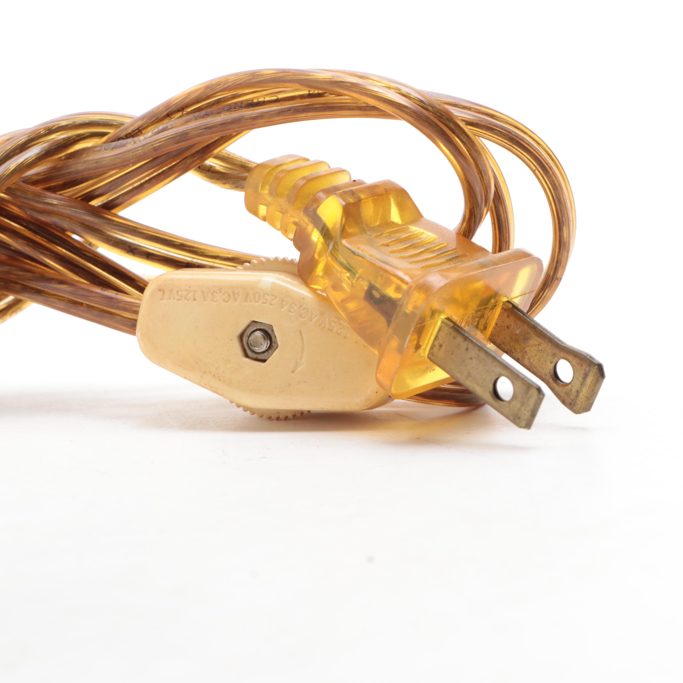 Seiko Alarm Clock With Brass Candlestick Table Lamp, Late 20th Century