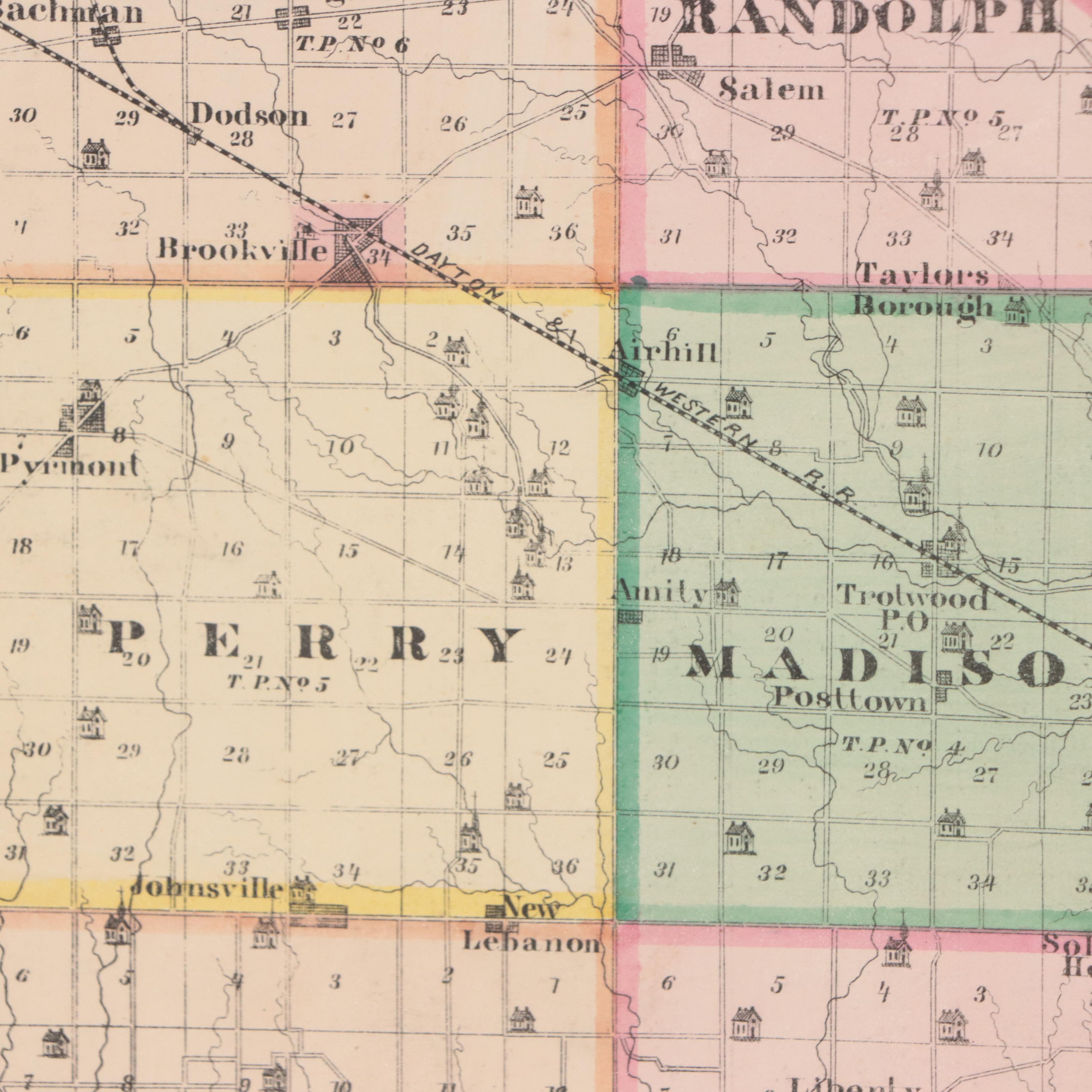 L. H. Everts Hand-Colored Lithograph "Map of Montgomery County," Circa 1870