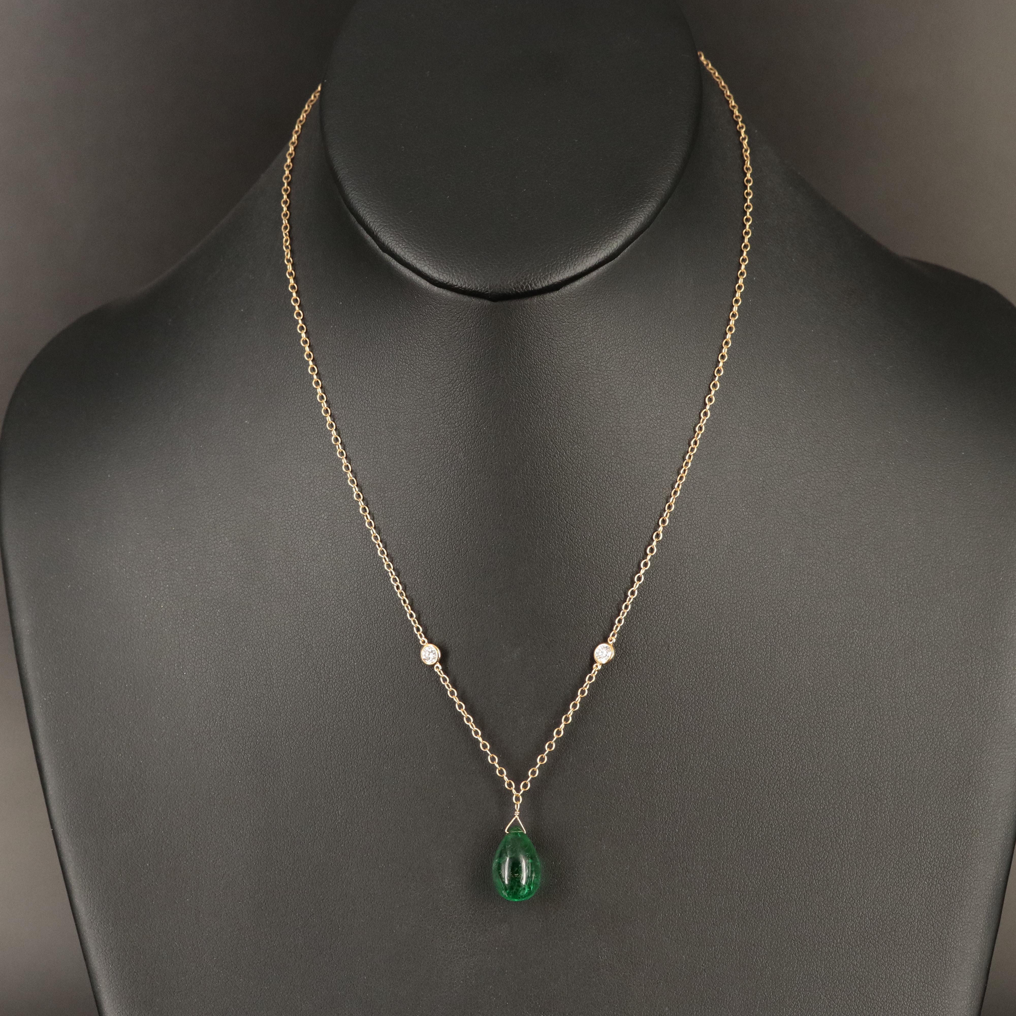 Elsa Peretti for Tiffany & Co. "Color by the Yard" Emerald and Diamond Necklace