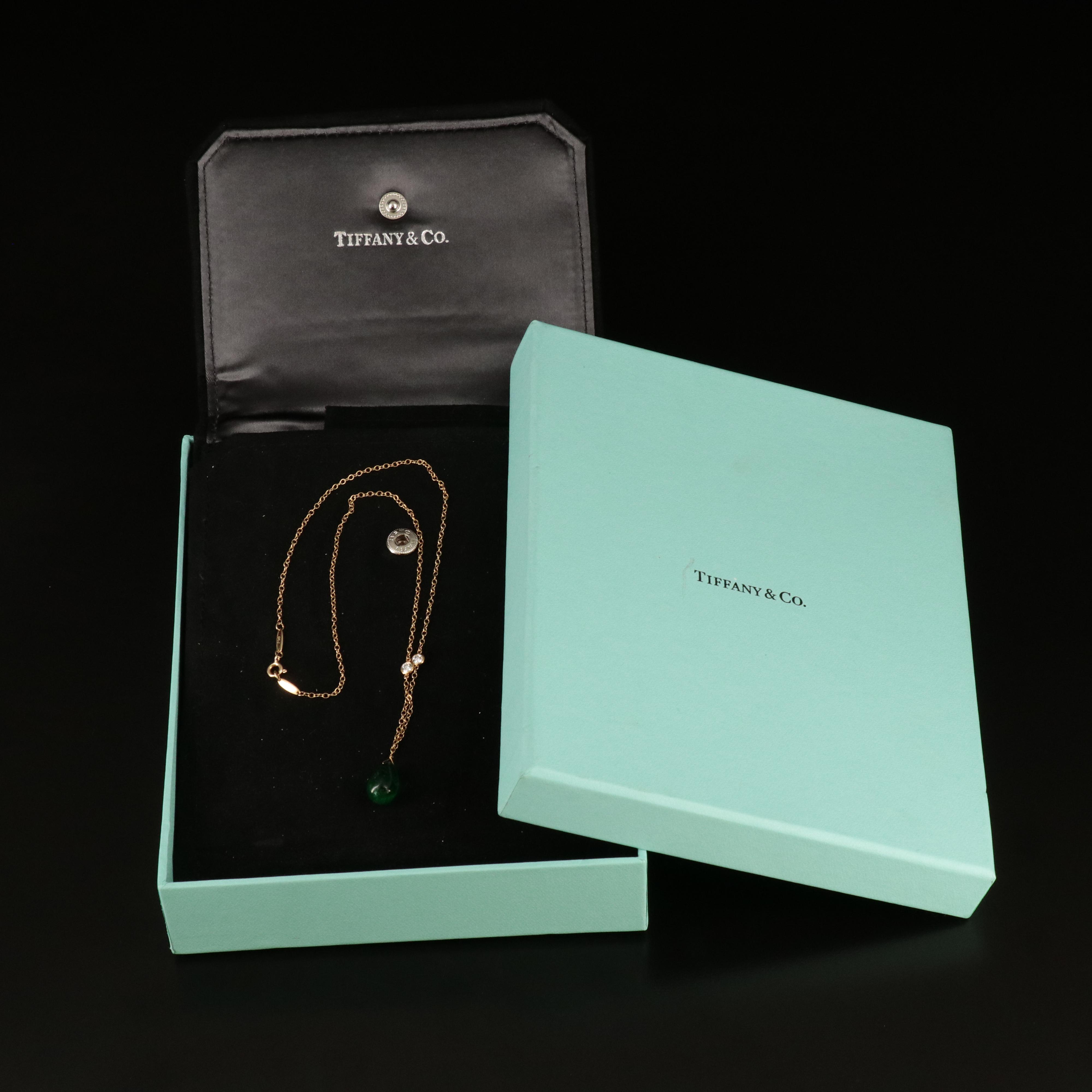 Elsa Peretti for Tiffany & Co. "Color by the Yard" Emerald and Diamond Necklace