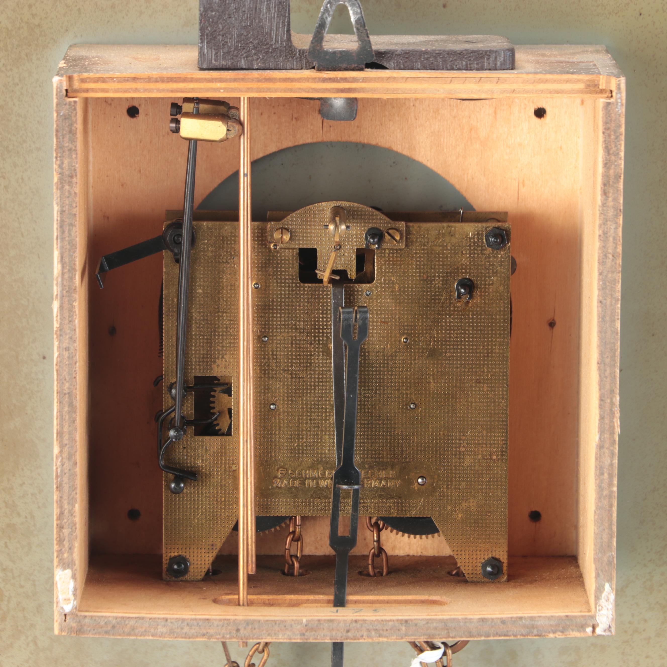 MCM Welby German Square Brushed Metal and Brass Wall Clock