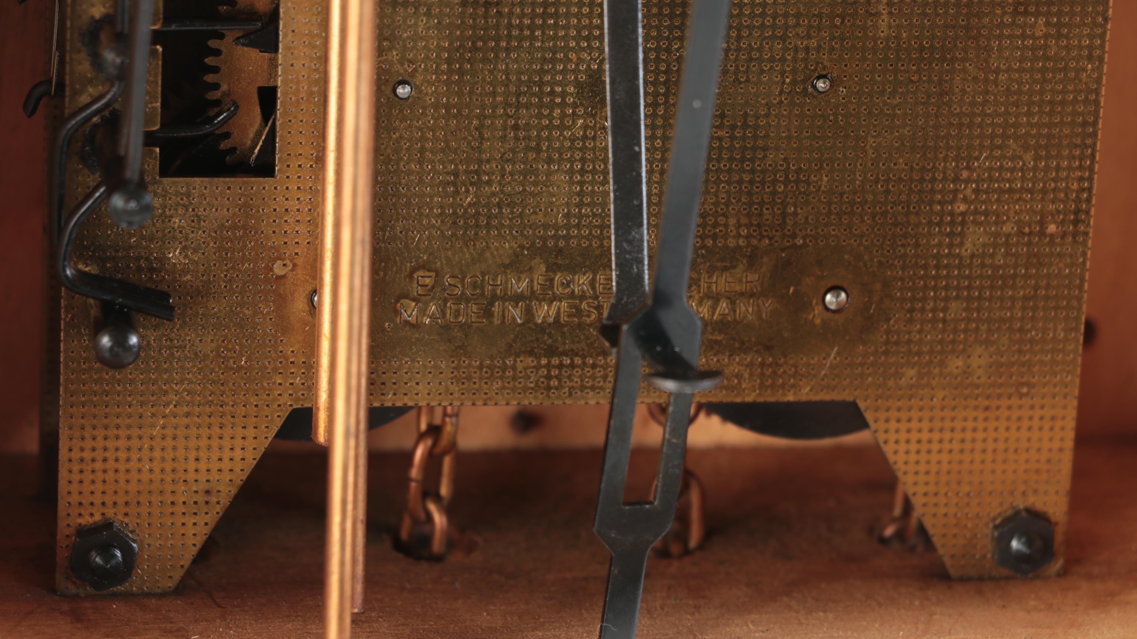 MCM Welby German Square Brushed Metal and Brass Wall Clock