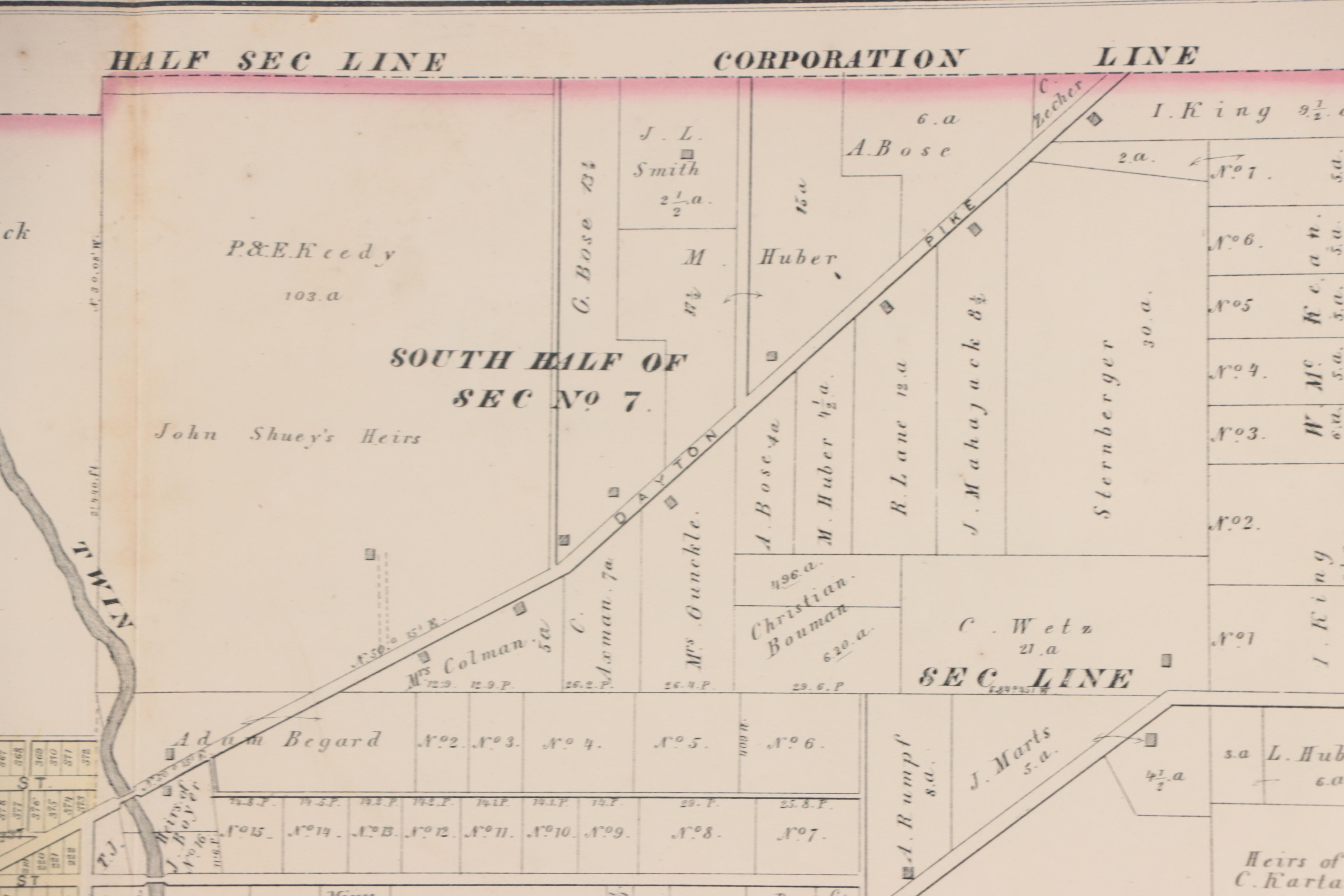 L. H. Everts Map "Plat of Germantown / Montgomery County, Ohio," Circa 1870