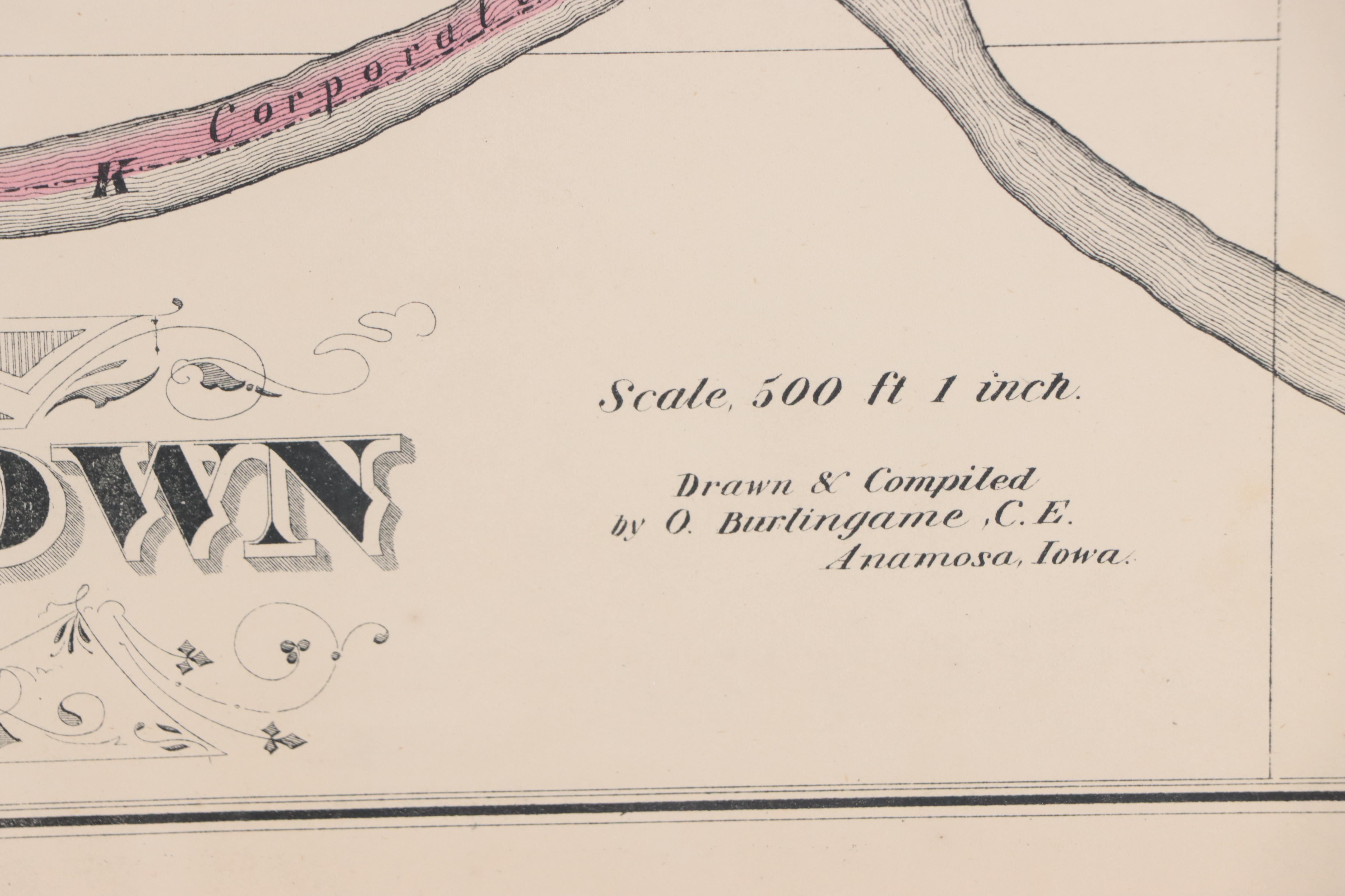 L. H. Everts Map "Plat of Germantown / Montgomery County, Ohio," Circa 1870