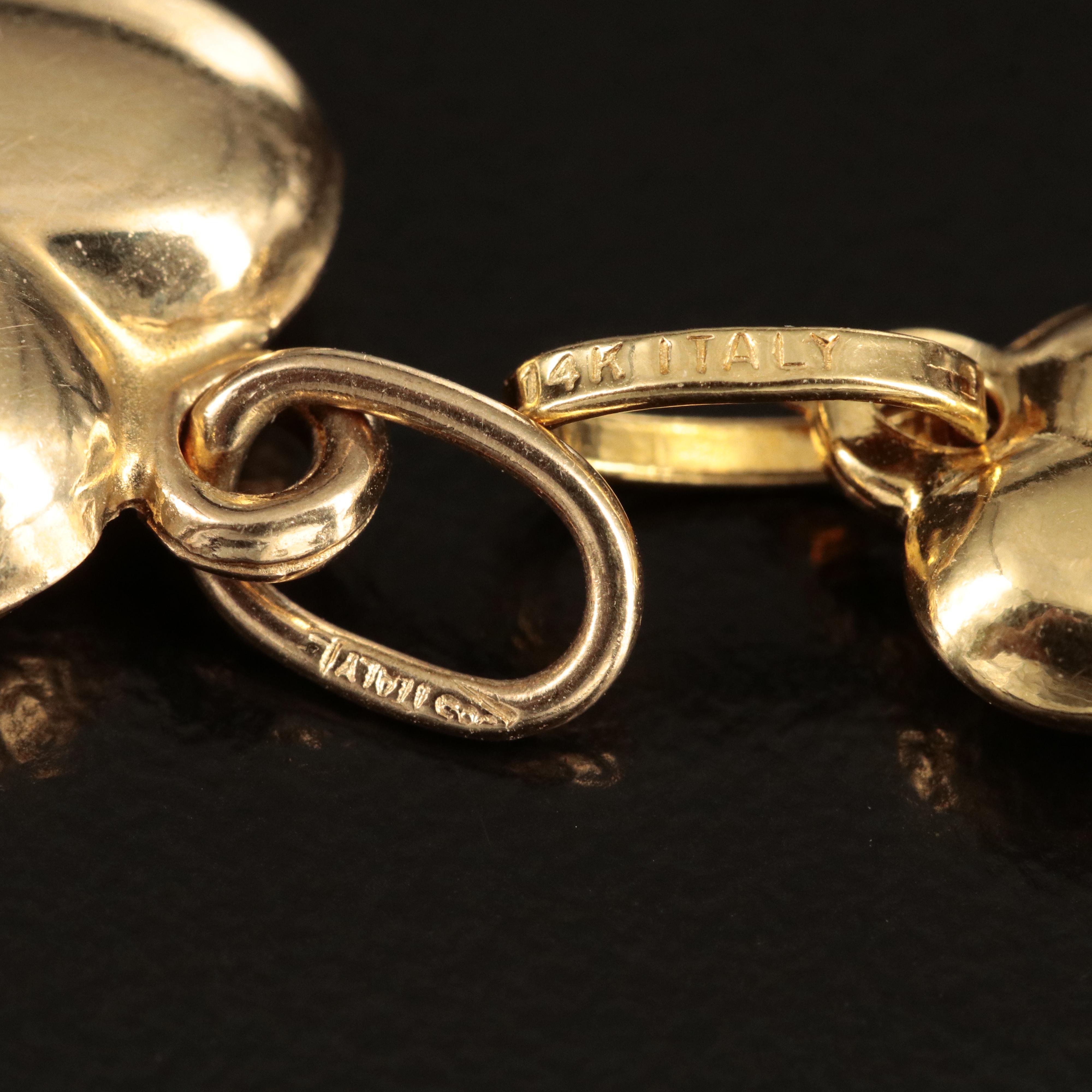 14K Puff Heart Pendants