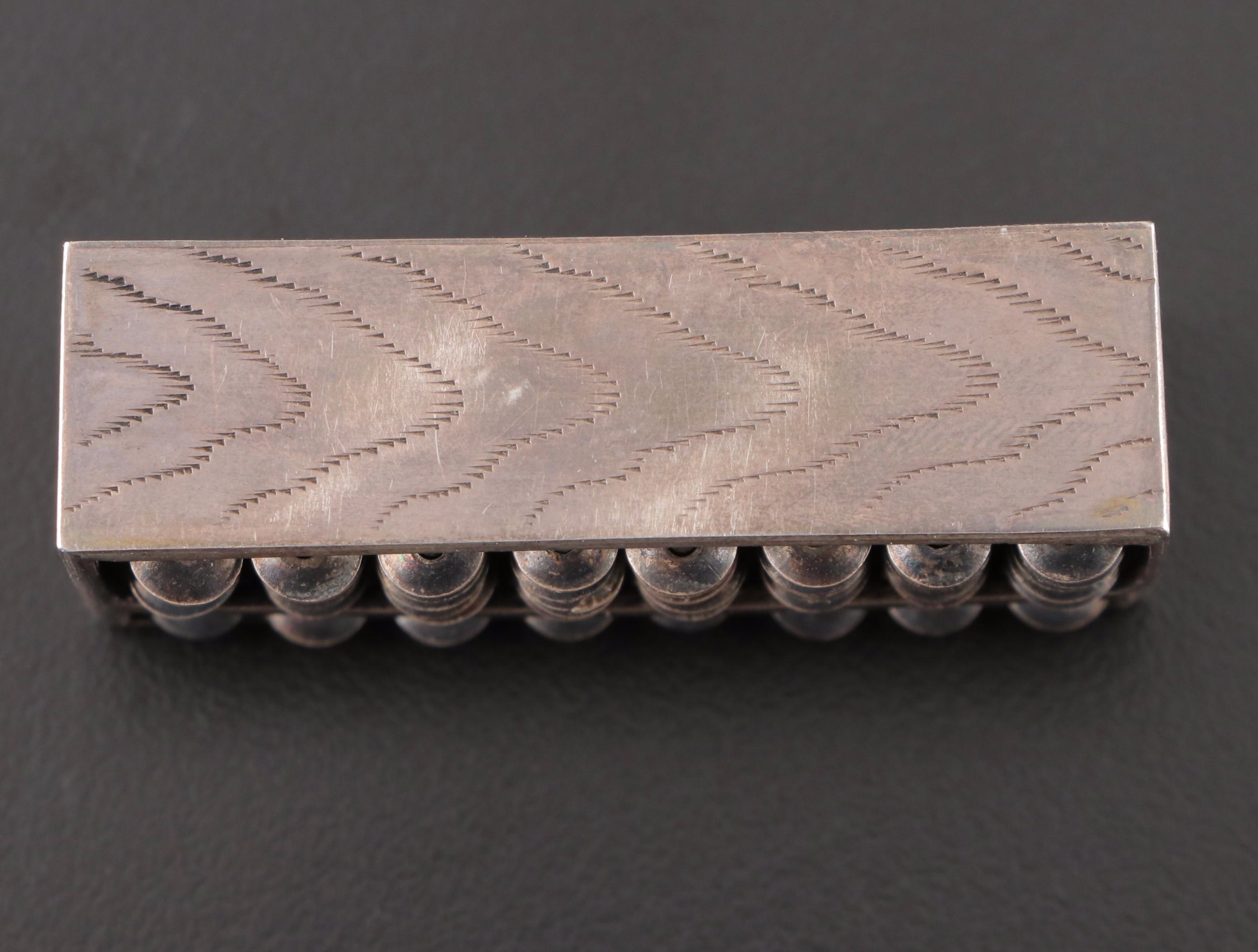 Japanese Sterling Silver Abacus Form Shaker