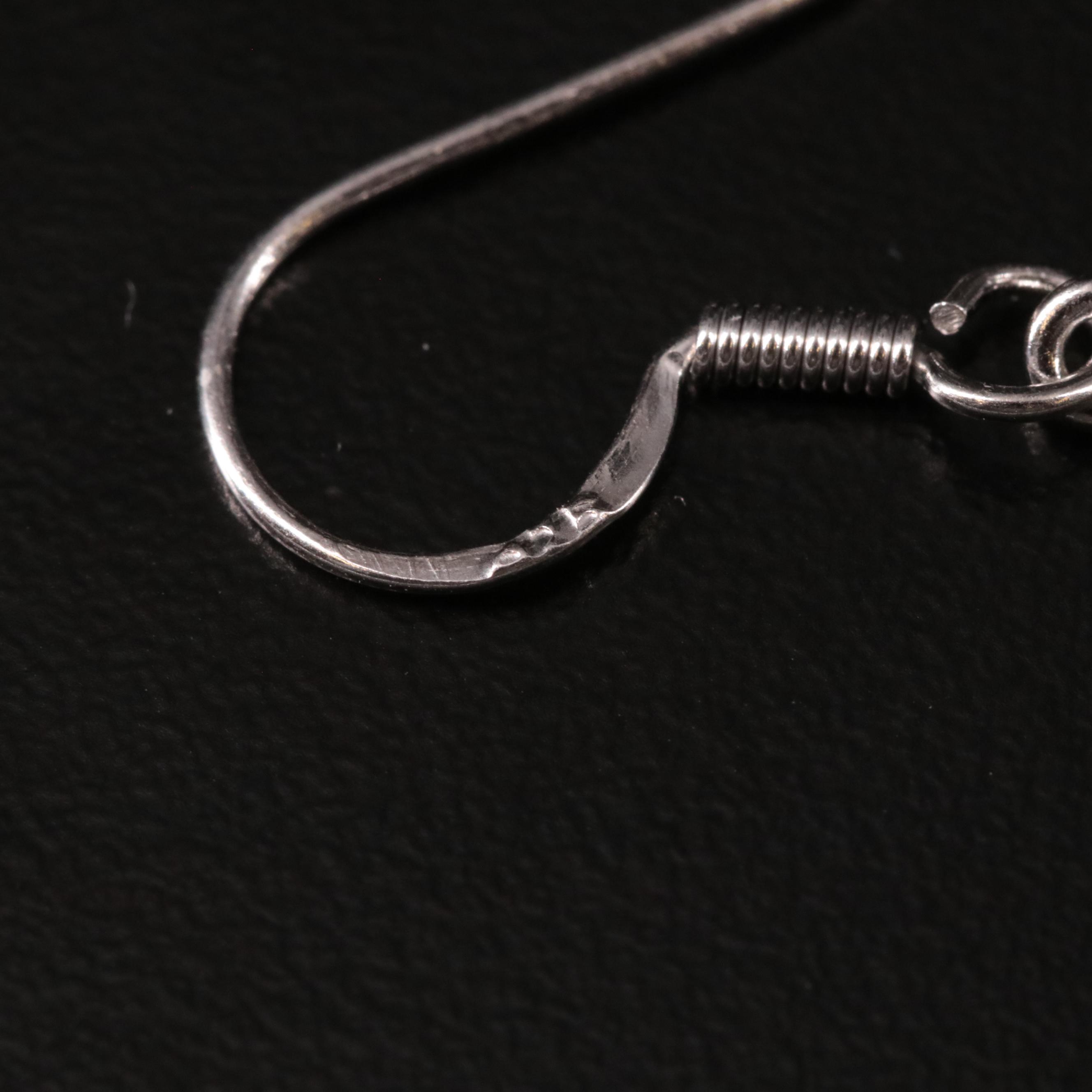 Sterling Garnet Drop Earrings