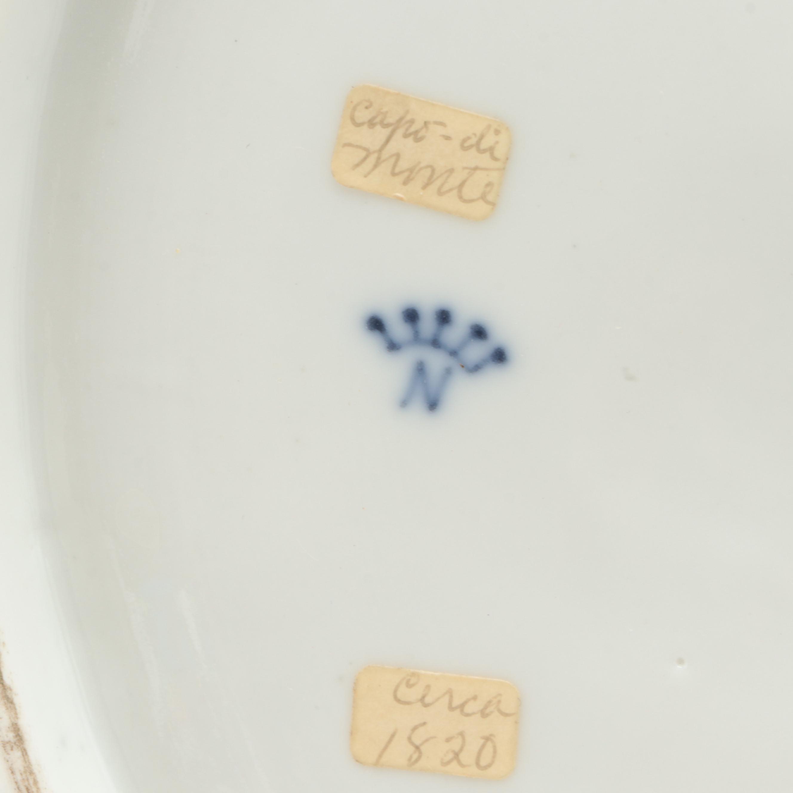 Capodimonte Porcelain Marie Antoinette and Louis XVI Portrait Cabinet Plates