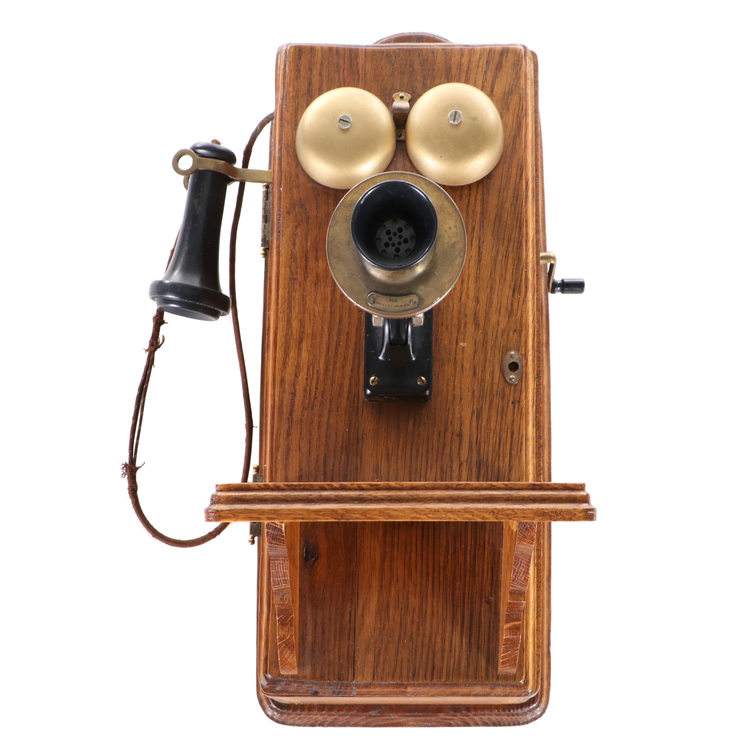 Kellogg Model 323 Antique Wall-Mounted Hand-Crank Telephone, Early 20th Century
