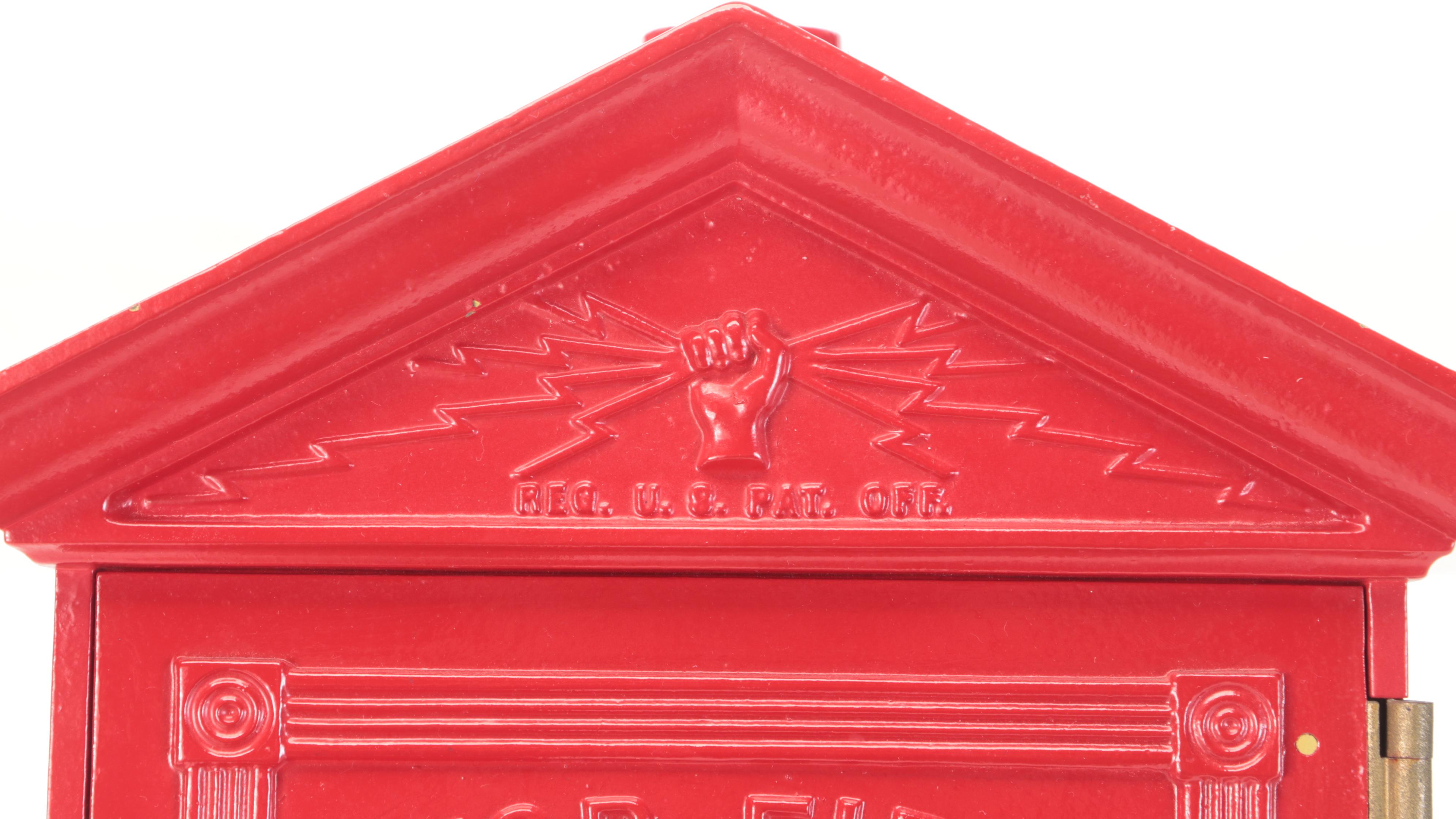Gamewell Co. Red-Painted Cast Iron Fire Alarm Call Box