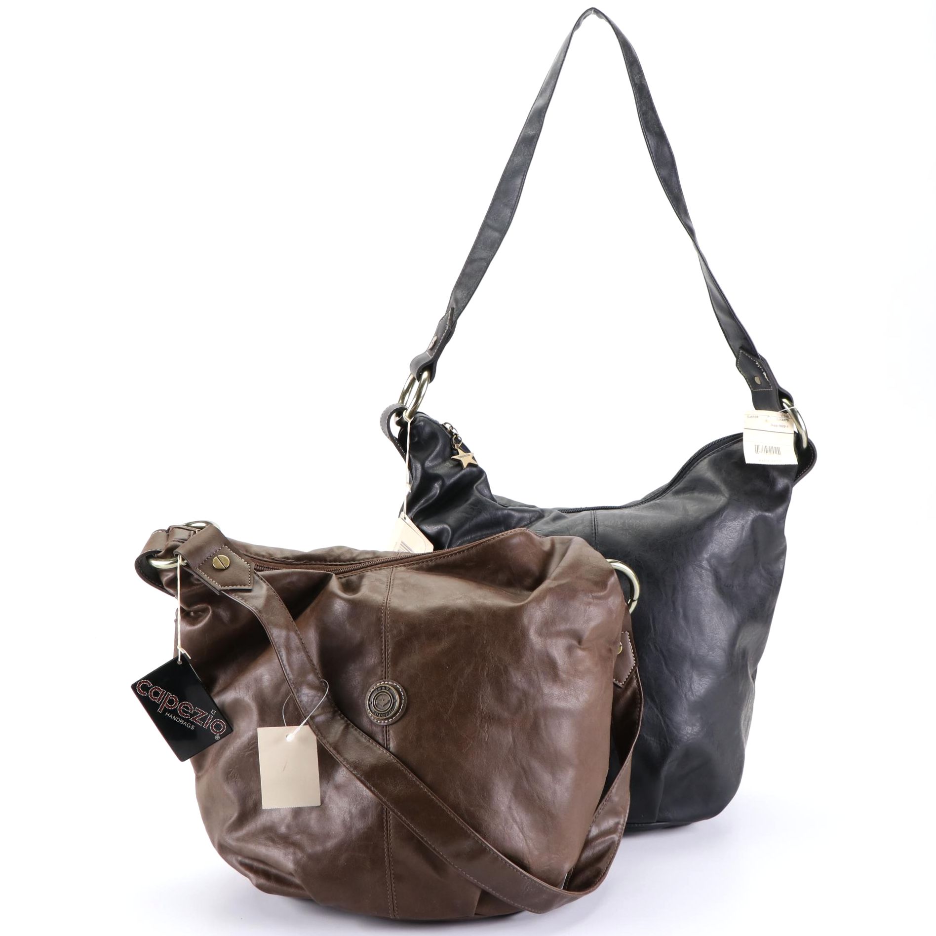 Capezio Shoulder Bags in Brown and Black Leather