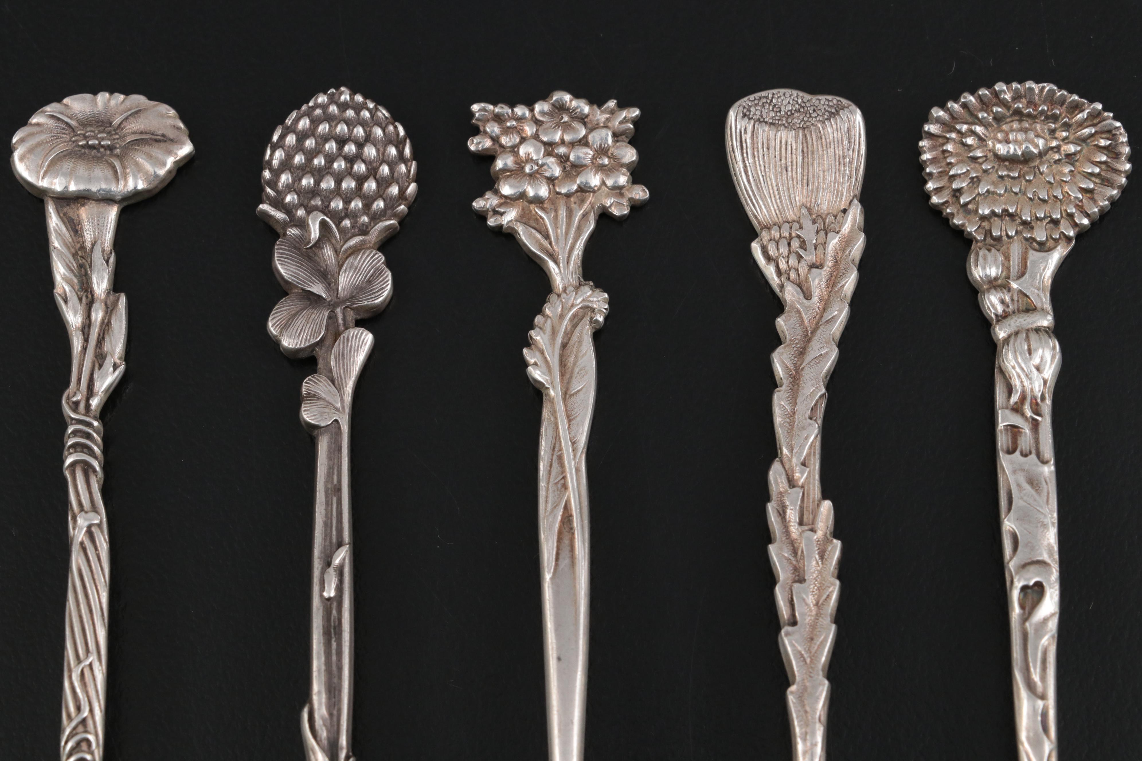 Tiffany & Co. Sterling Silver "Floral" Demitasse Spoons, Early 20th Century