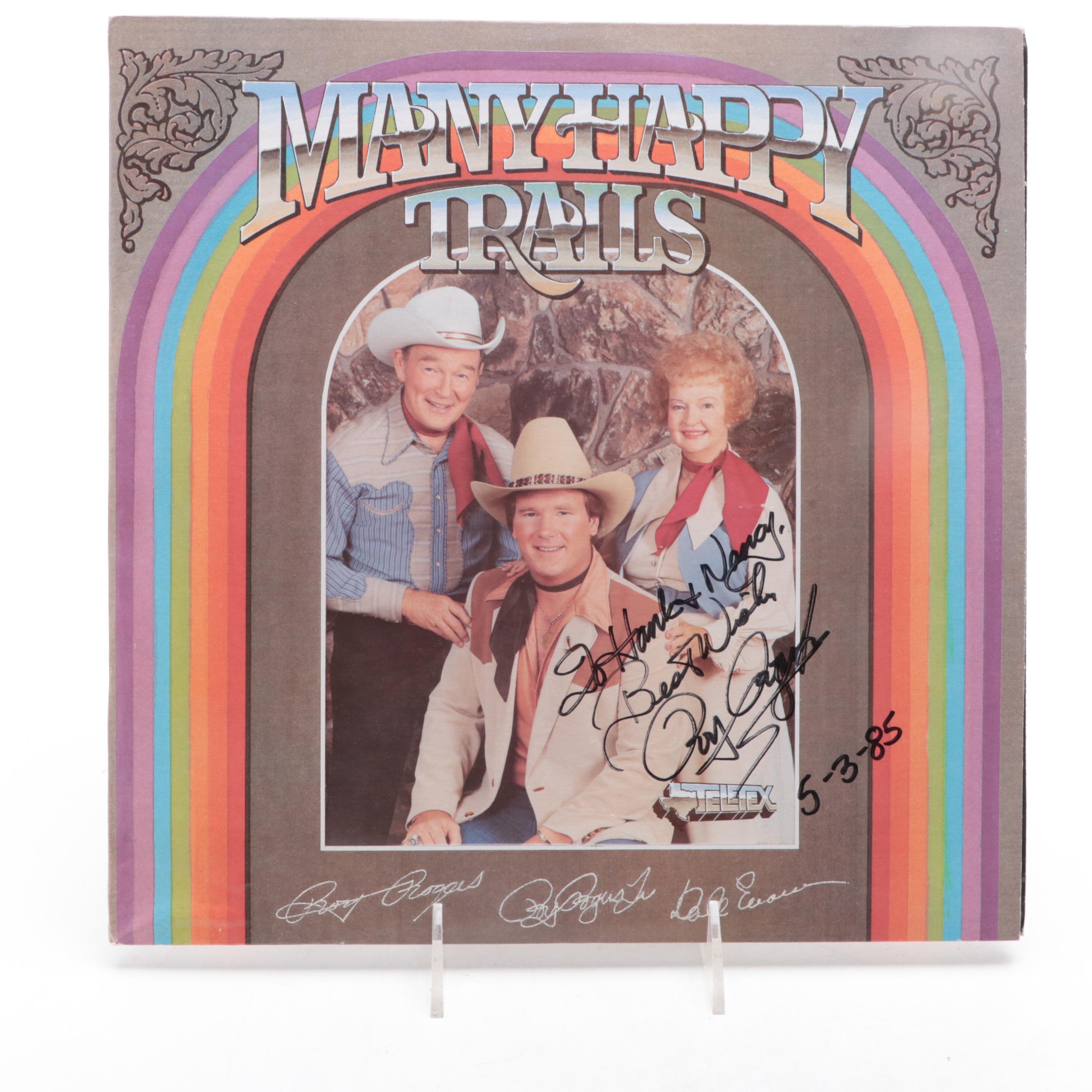 Roy Rogers Signed "Many Happy Trails", Other Records, Films and Souvenirs