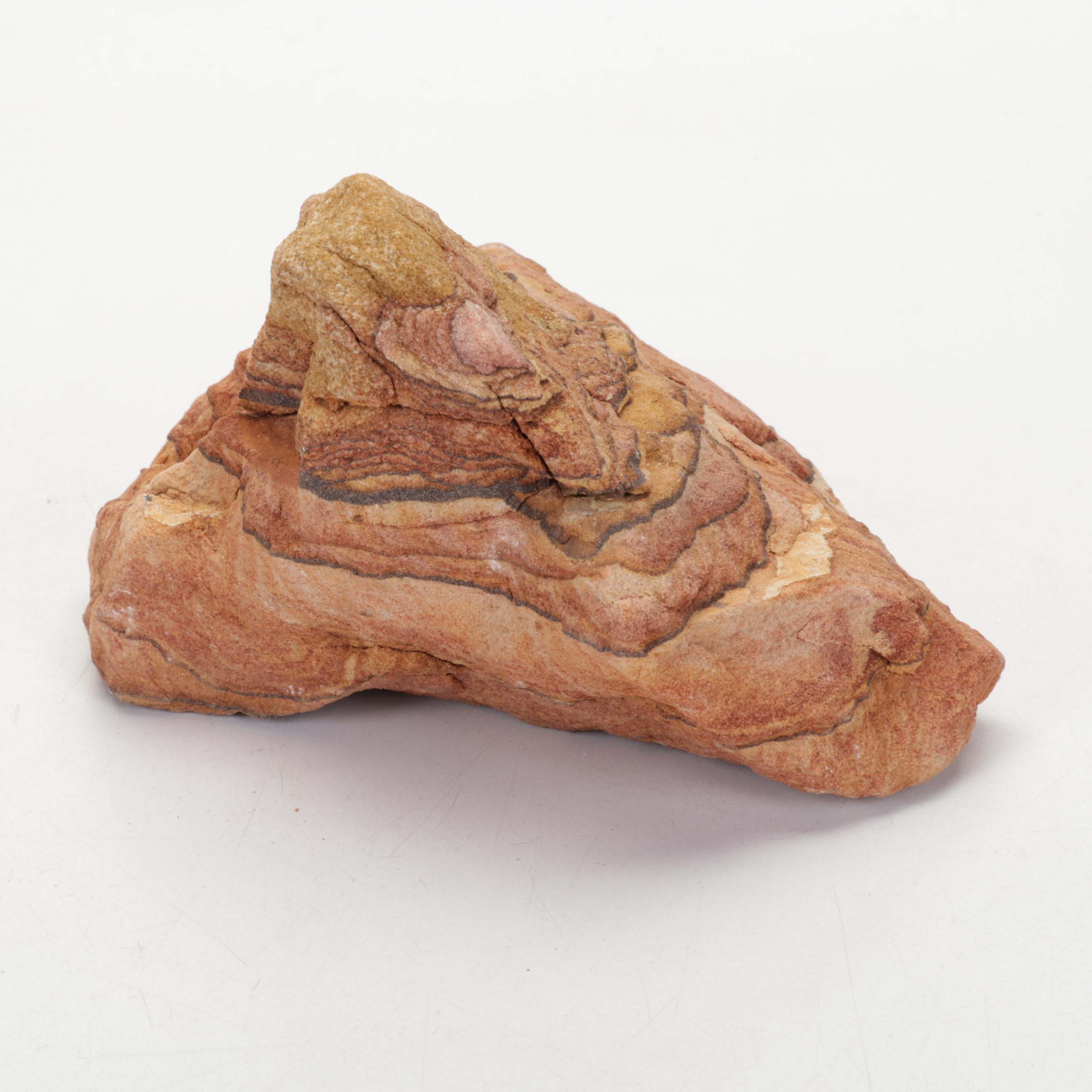 Amethyst Cathedral Geode Segment, Quartz Crystal Point and Sandstone Specimen