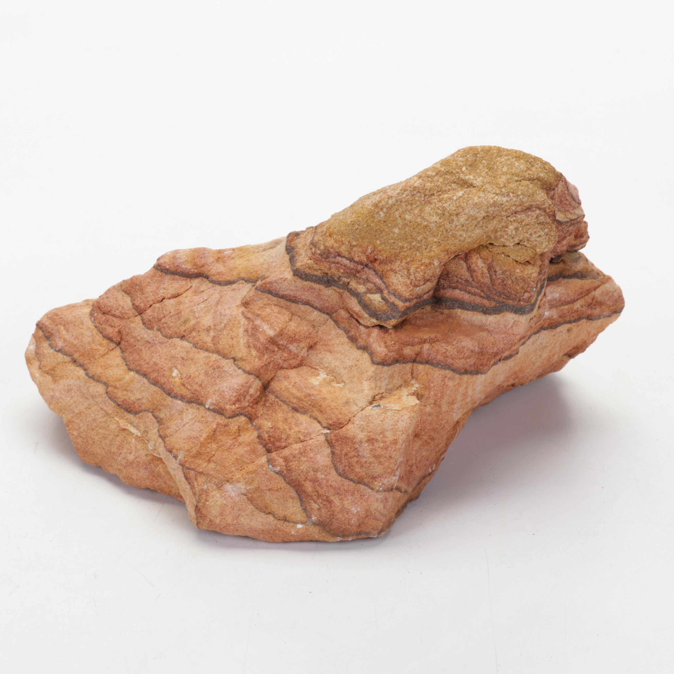 Amethyst Cathedral Geode Segment, Quartz Crystal Point and Sandstone Specimen